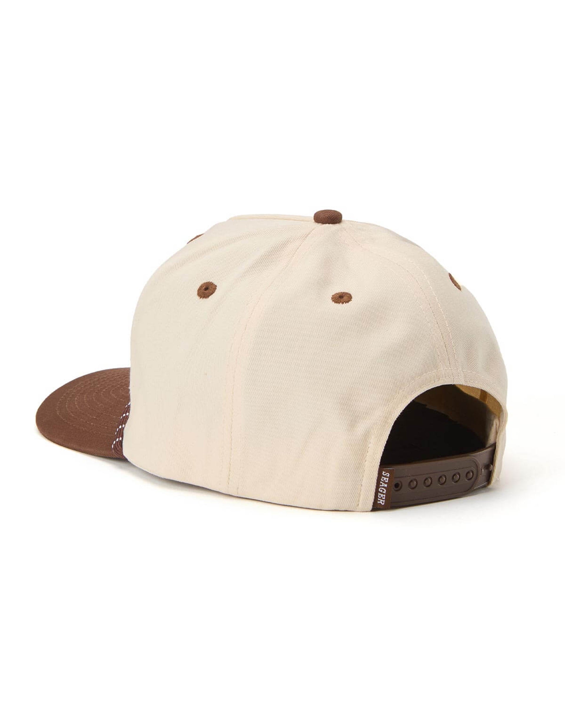 Seager Co. Los Rios Canvas Snapback Hat - Cream/Brown
