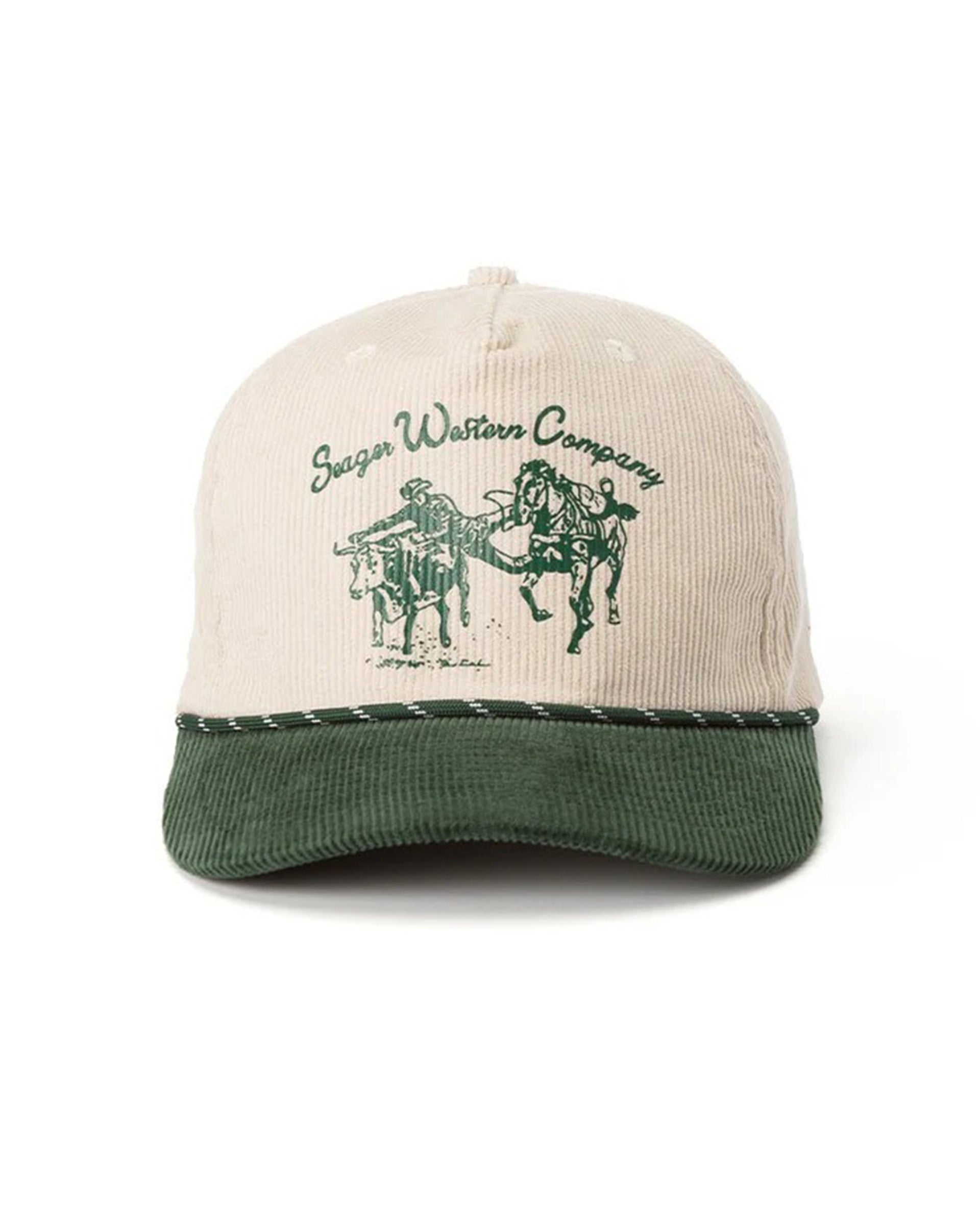 Seager Co. Los Rios Corduroy Snapback Hat - Natural/Green