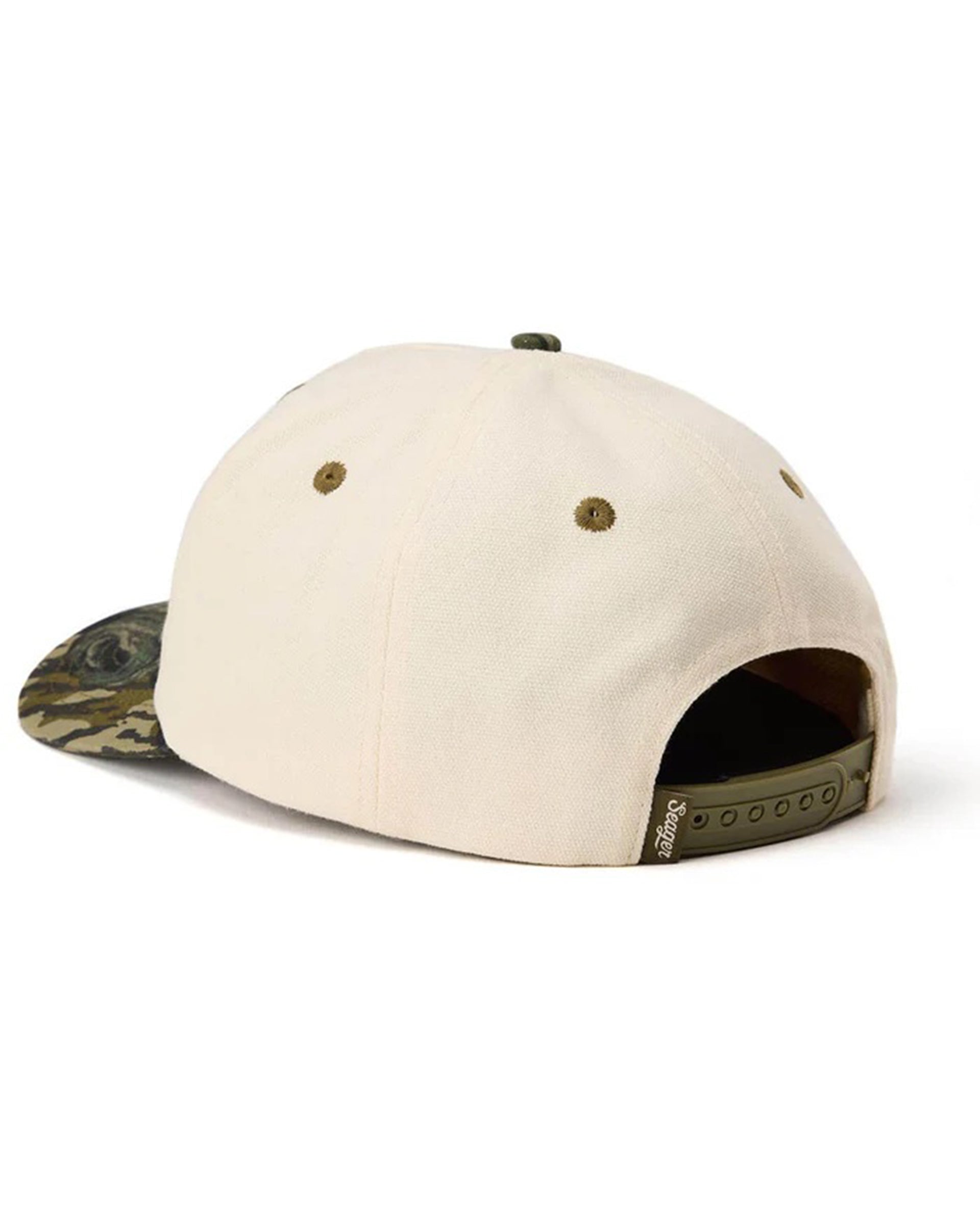 Seager Co. x Mossy Oak Gone Huntin' Snapback Hat - Cream/Camo