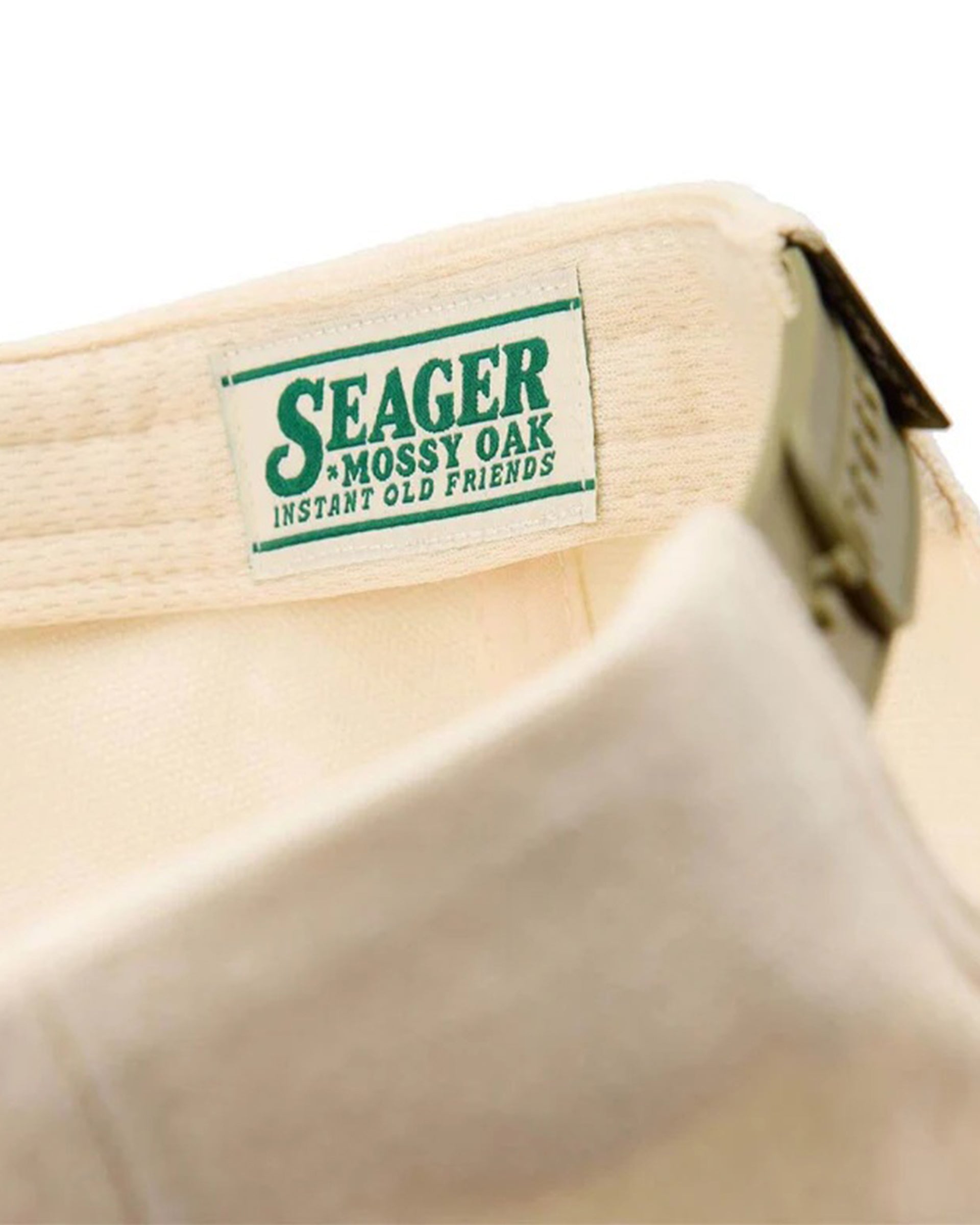 Seager Co. x Mossy Oak Gone Huntin' Snapback Hat - Cream/Camo