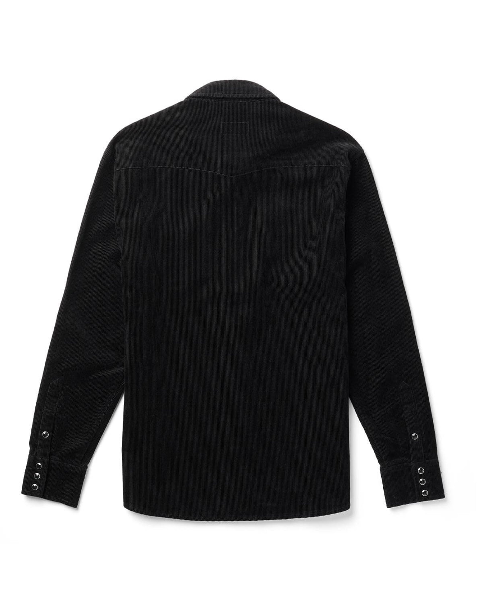 Reagan Pearl Snap Corduroy Shirt - Black