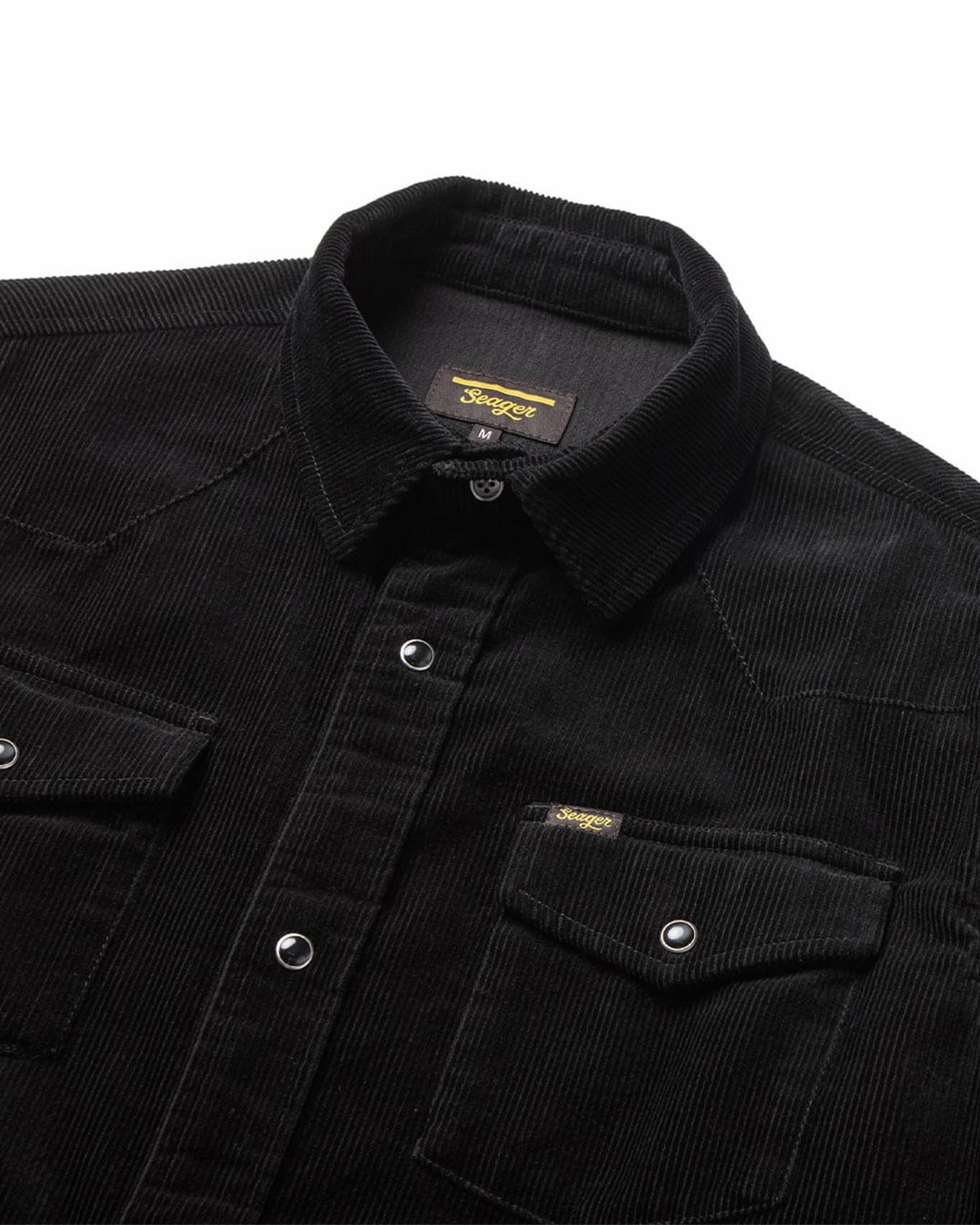 Reagan Pearl Snap Corduroy Shirt - Black – Jack's Surfboards