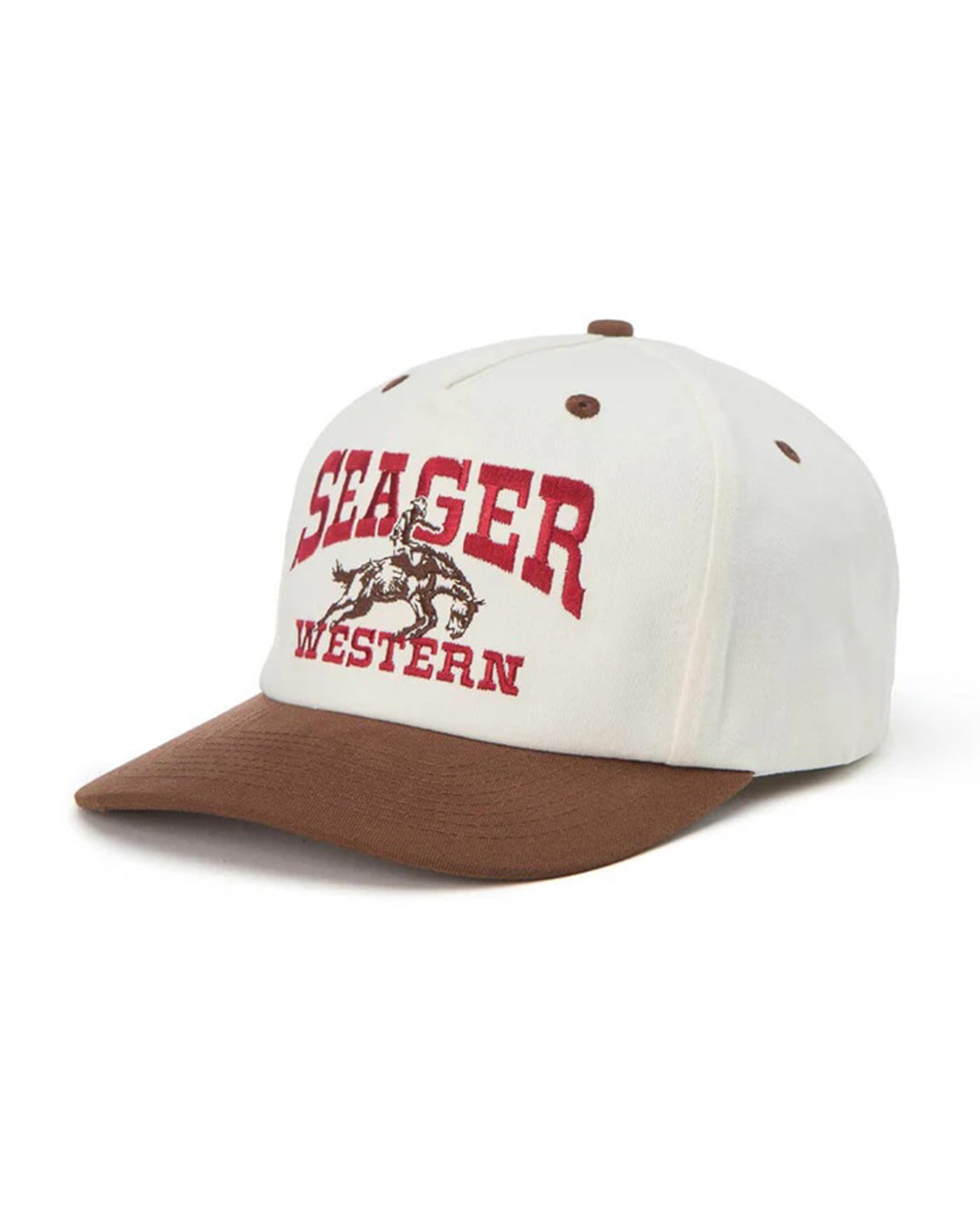 Seager Co. Rodeo Snapback Hat - Cream/Brown