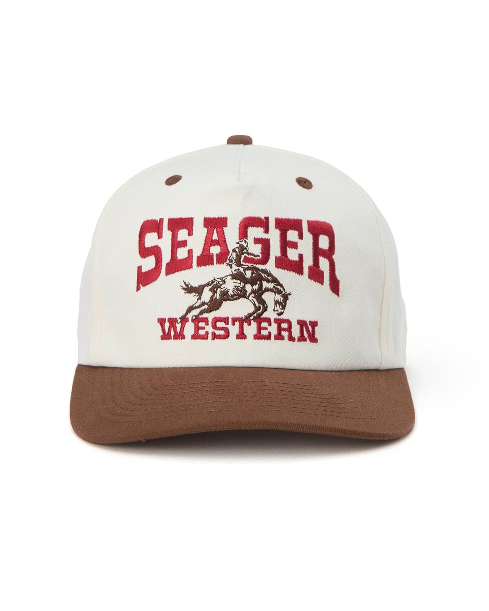 Seager Co. Rodeo Snapback Hat - Cream/Brown