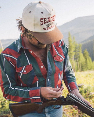 Seager Co. Rodeo Snapback Hat - Cream/Brown
