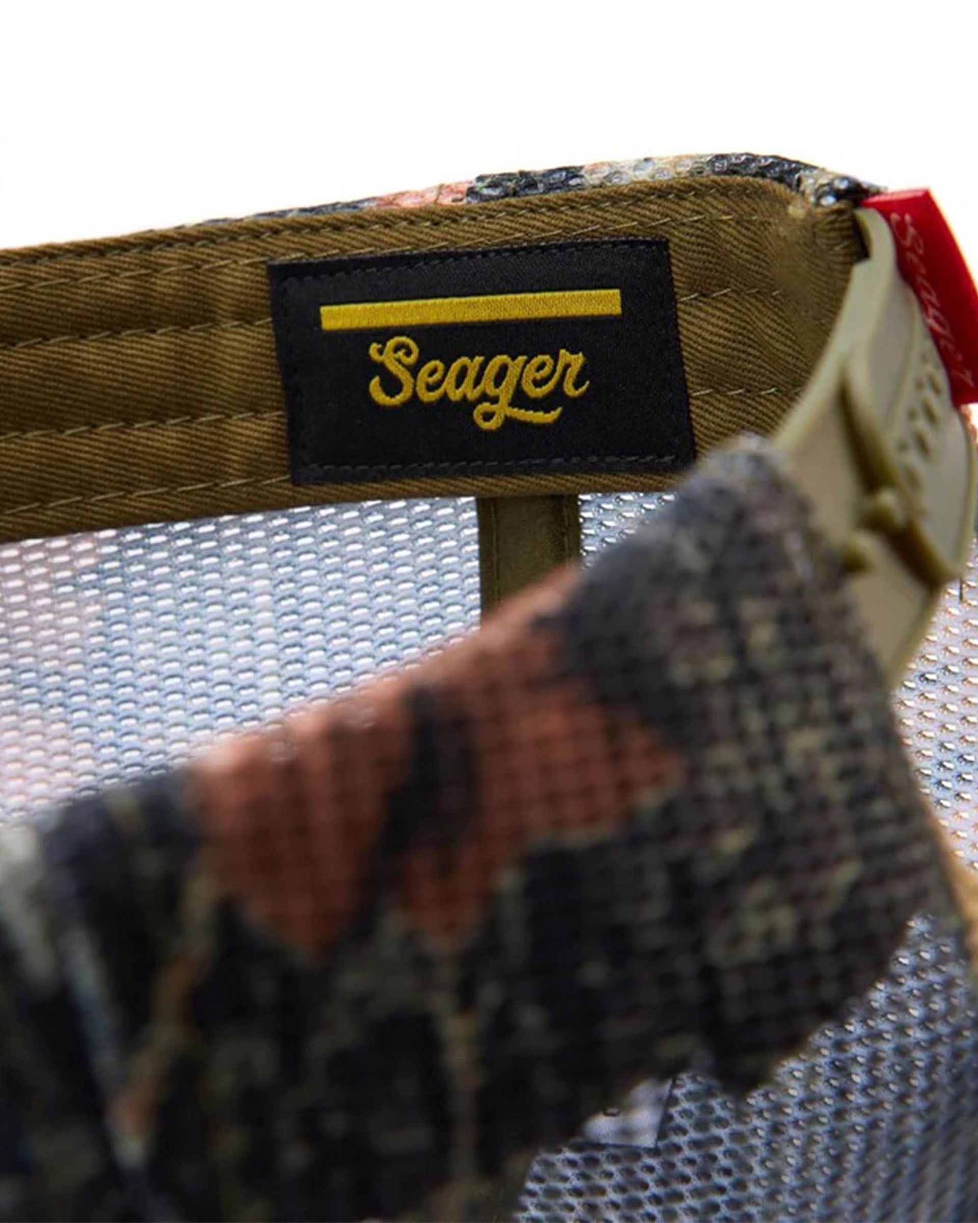 Seager Co. Sportsman Mesh Trucker Snapback Hat - Camo