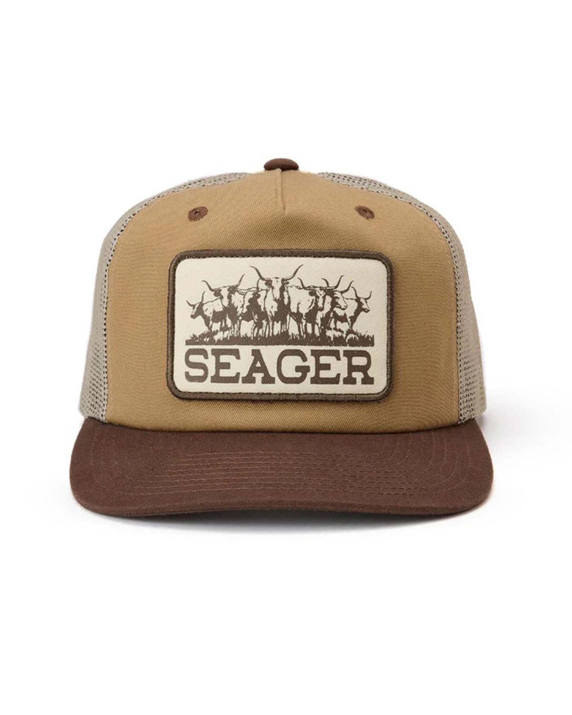 Seager Co. Herd Trucker Snapback Hat - Tan/Brown