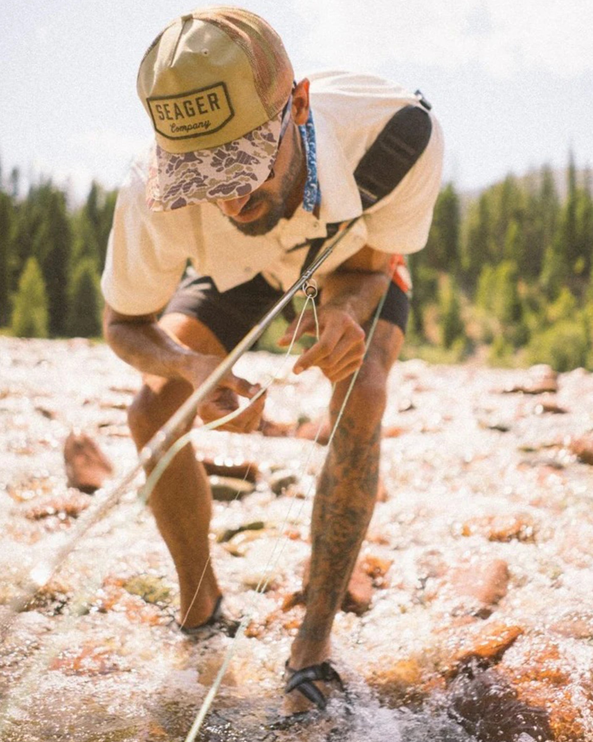 Seager Co. Wilson Mesh Snapback Hat - Duck Camo