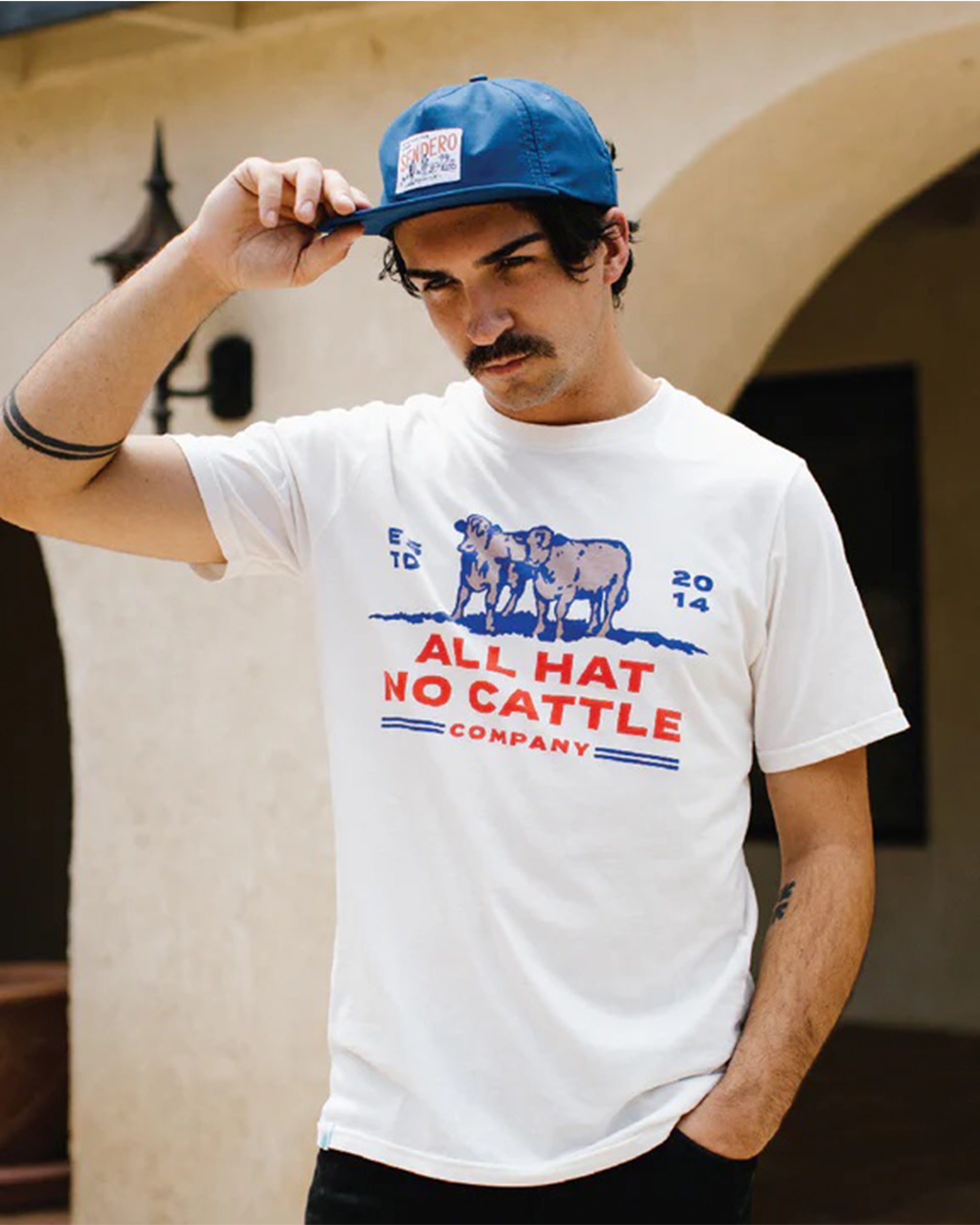 Sendero Provisions Co. All Hat No Cattle Short Sleeve T-Shirt - Vintage White