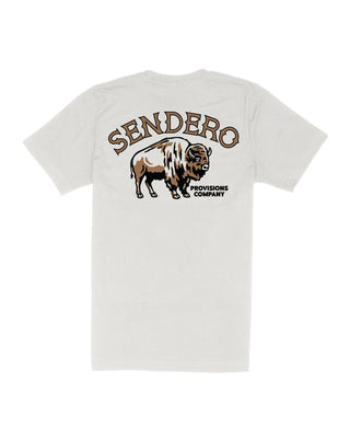 Sendero Provisions Co. American Buffalo Short Sleeve T-Shirt - Vintage White