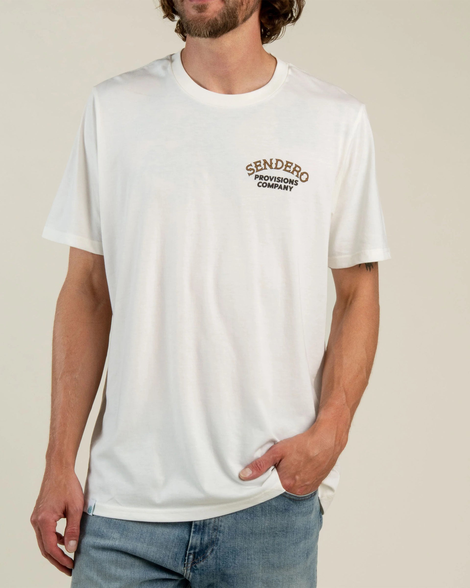 Sendero Provisions Co. American Buffalo Short Sleeve T-Shirt - Vintage White