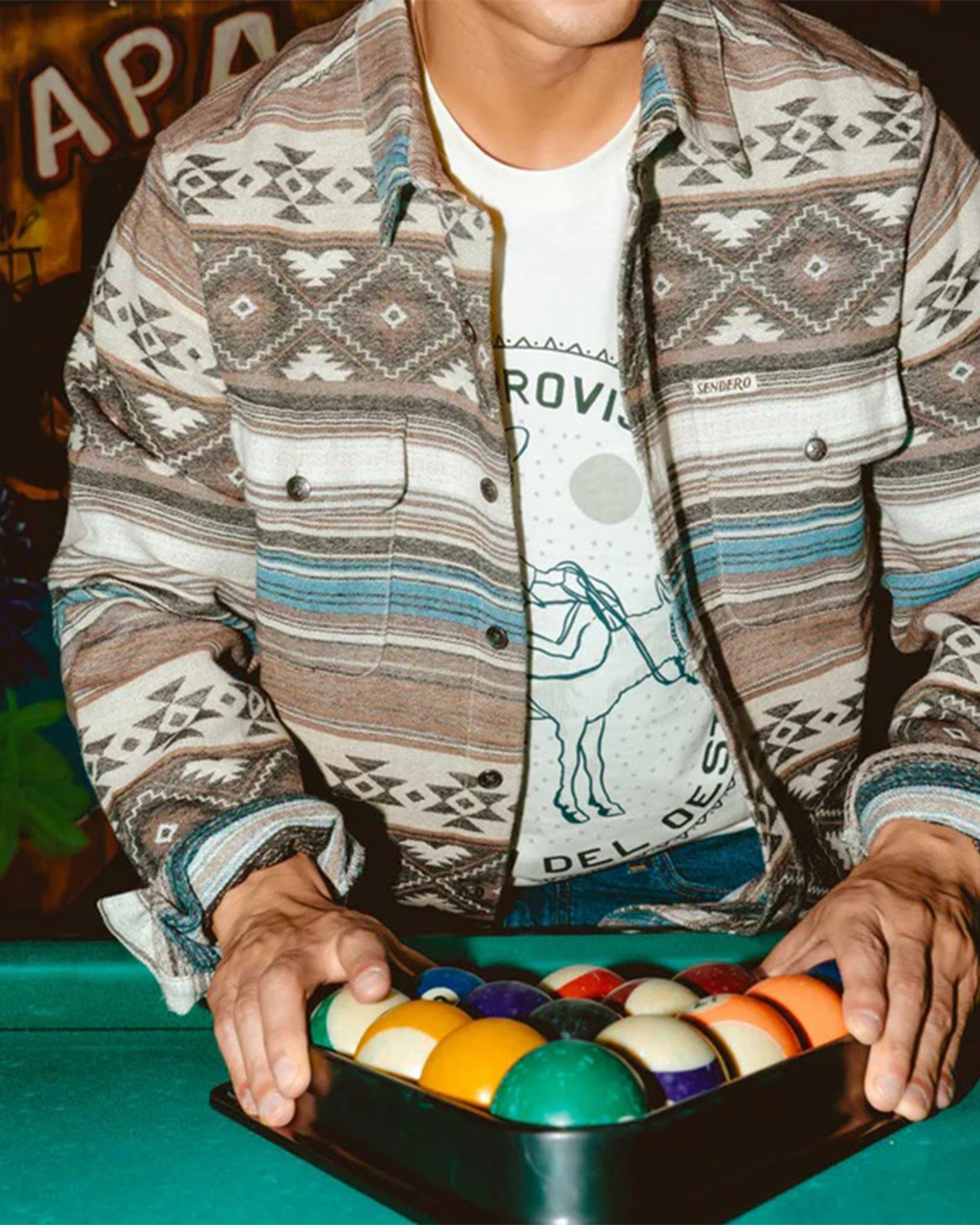 Sendero Provisions Co. Boquillas Long Sleeve Shirt - Cream/Brown