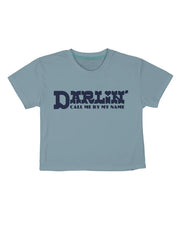 Call Me Darlin' Boxy Tee - Sterling Blue