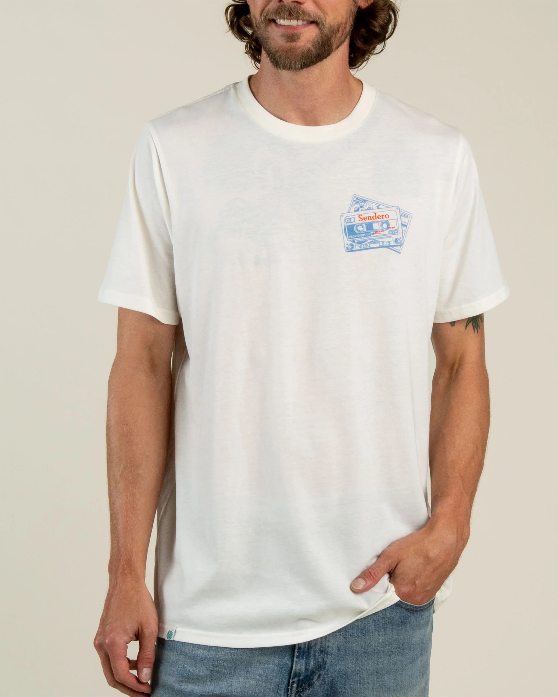 Sendero Provisions Co. Cassette Tape Short Sleeve T-Shirt - Vintage White