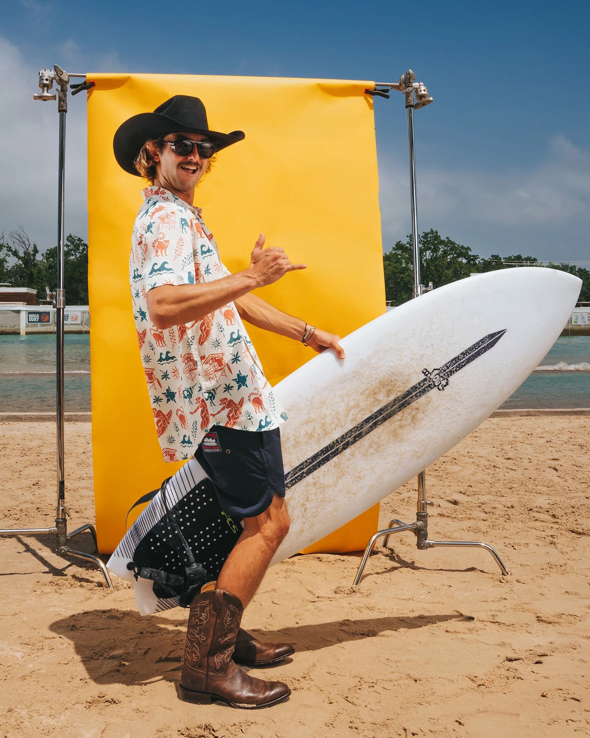 Sendero x Waco Surf City Slicker S/S Shirt - Texas Surf – Jack's