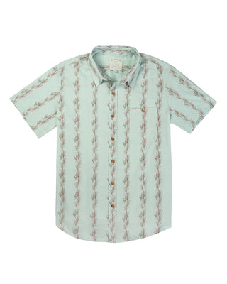Sendero Provisions Co. City Slicker Short Sleeve Shirt - Ocotillo Stripe Faded Teal