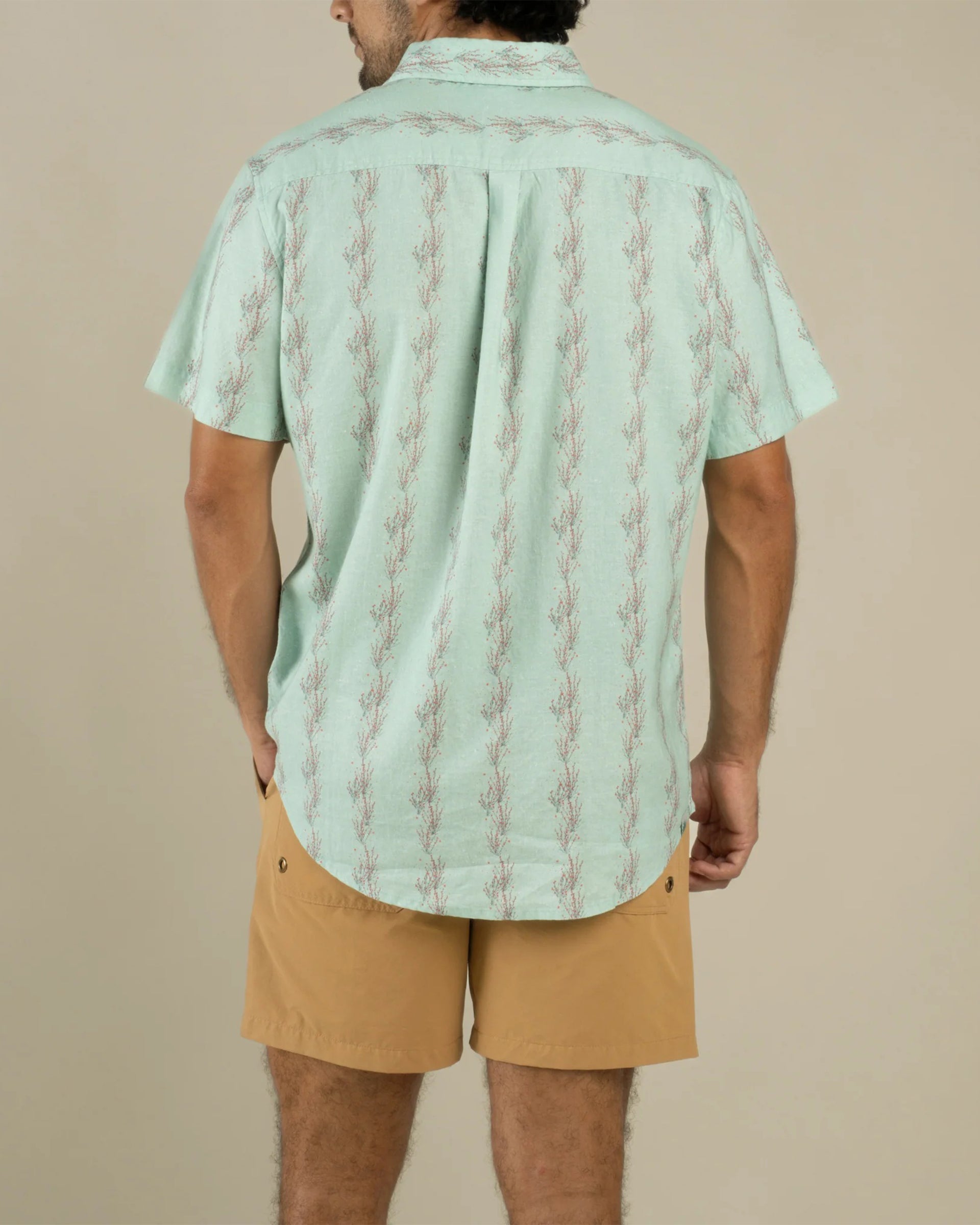 Sendero Provisions Co. City Slicker Short Sleeve Shirt - Ocotillo Stripe Faded Teal