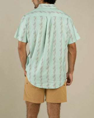Sendero Provisions Co. City Slicker Short Sleeve Shirt - Ocotillo Stripe Faded Teal