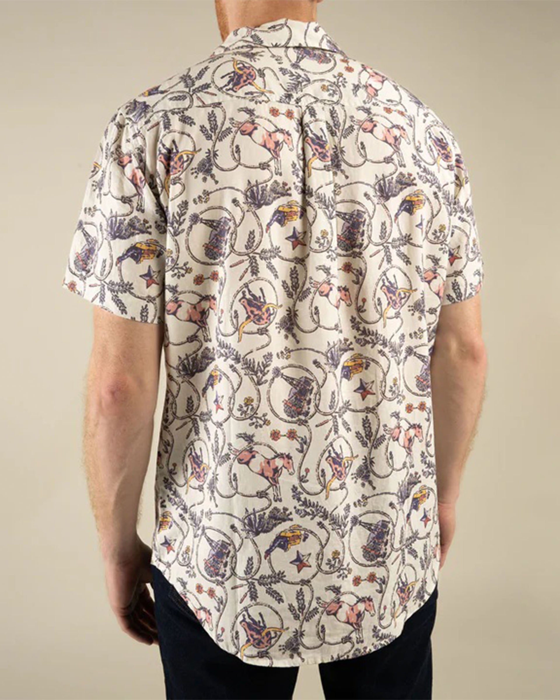 Sendero Provisions Co. City Slicker Short Sleeve Shirt - High Lonesome (Ivory/Navy)