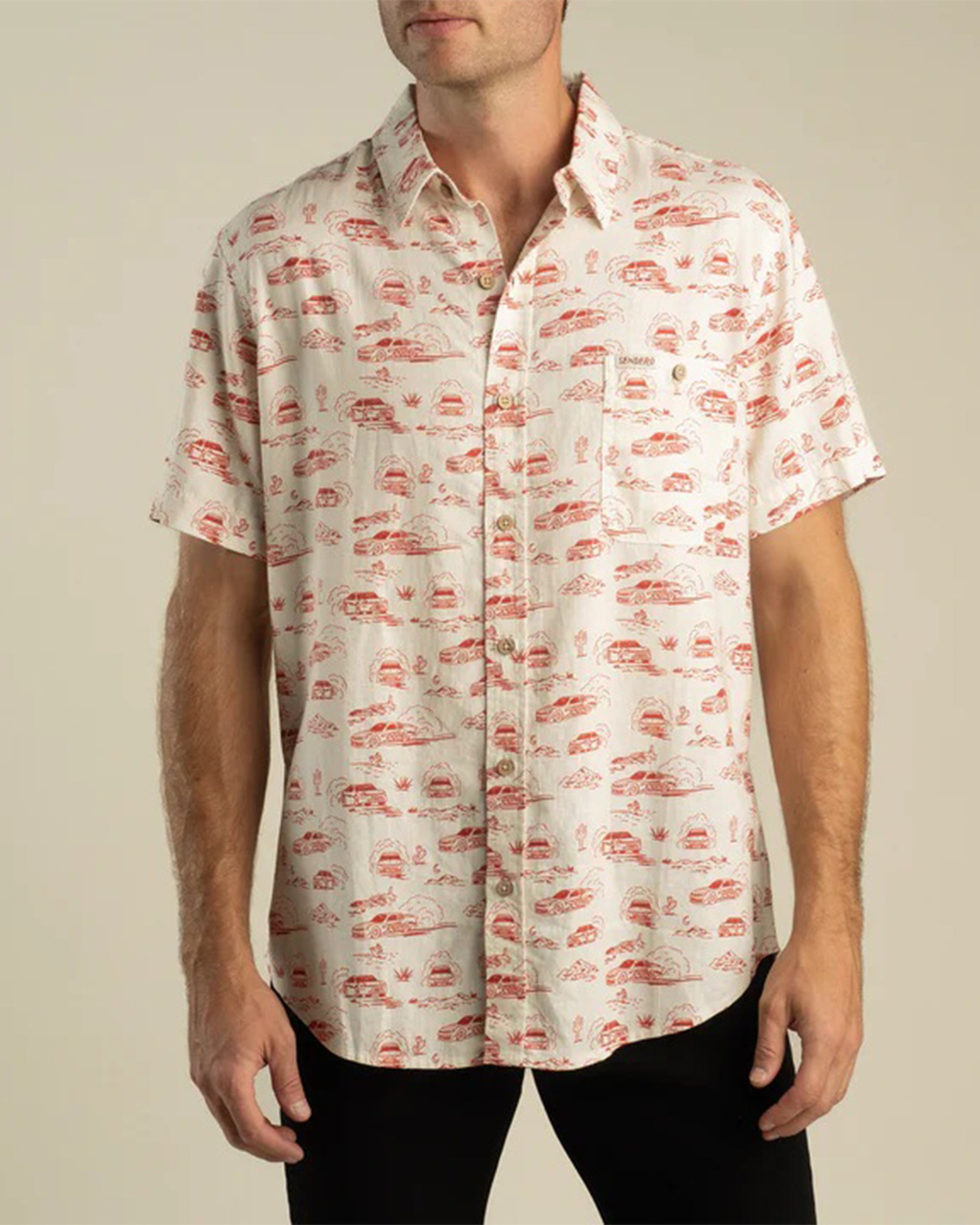 Sendero Provisions Co. Brad Perez x Sendero City Slicker Button Up Shirt - Red Car Touile