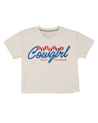 Sendero Provisions Co. Women's Coastal Cowgirl Boxy Tee - Vintage White/Blue Print