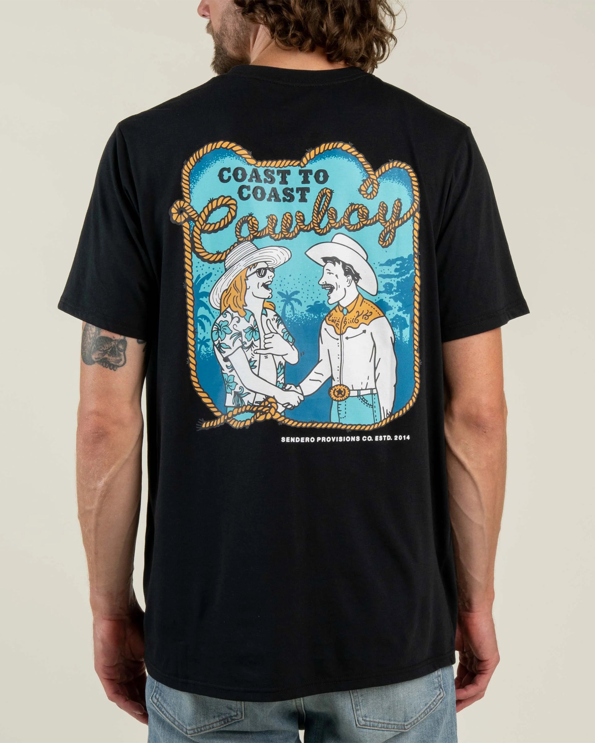 Sendero Provisions Co. Coast To Coast Short Sleeve T-Shirt - Black