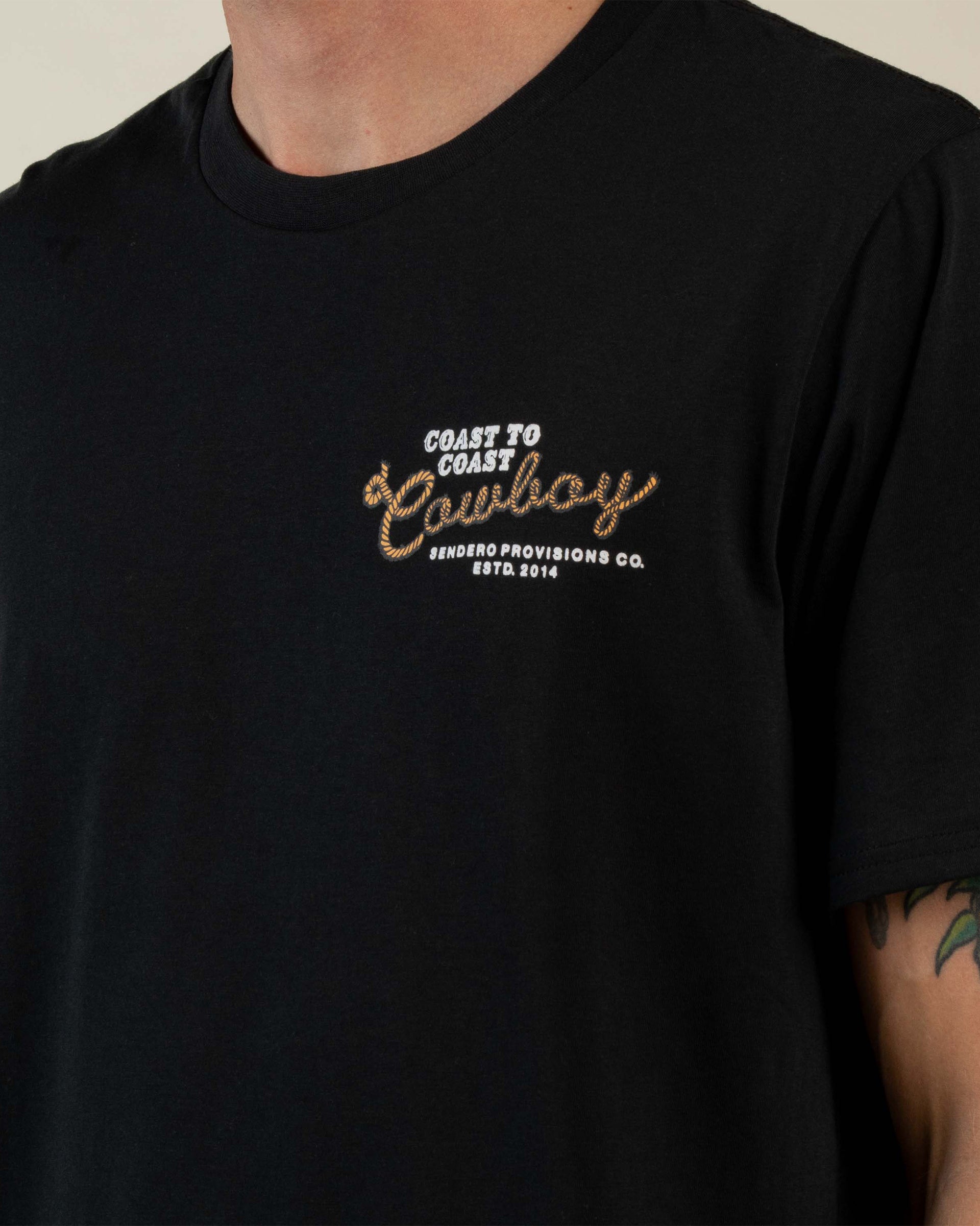 Sendero Provisions Co. Coast To Coast Short Sleeve T-Shirt - Black