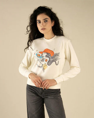 Sendero Provisions Co. Women's Cosmic Cowgirl Drop Shoulder Sweatshirt - Vintage White