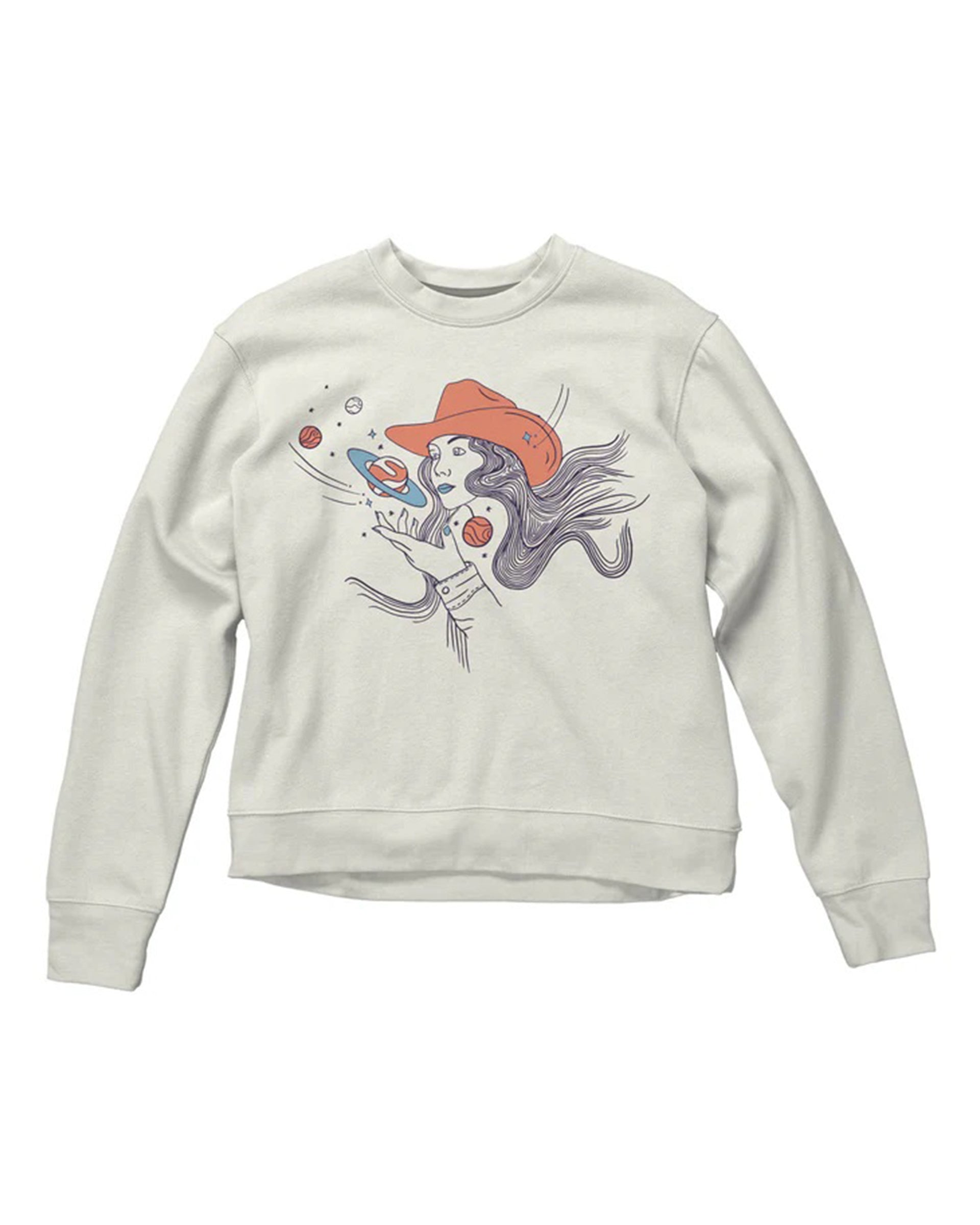Sendero Provisions Co. Women's Cosmic Cowgirl Drop Shoulder Sweatshirt - Vintage White