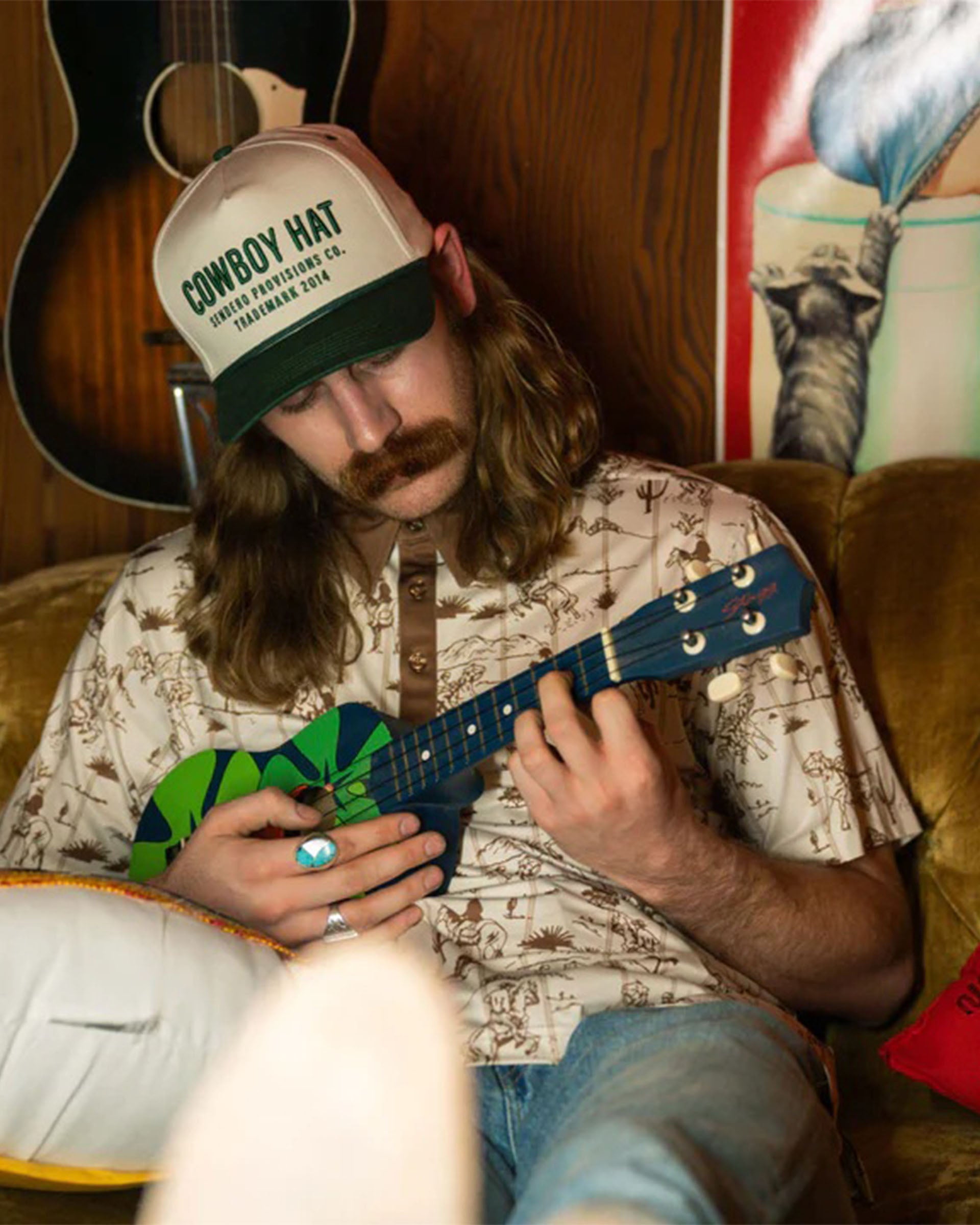 Sendero Provisions Co. Cowboy Hat - Cream/Green