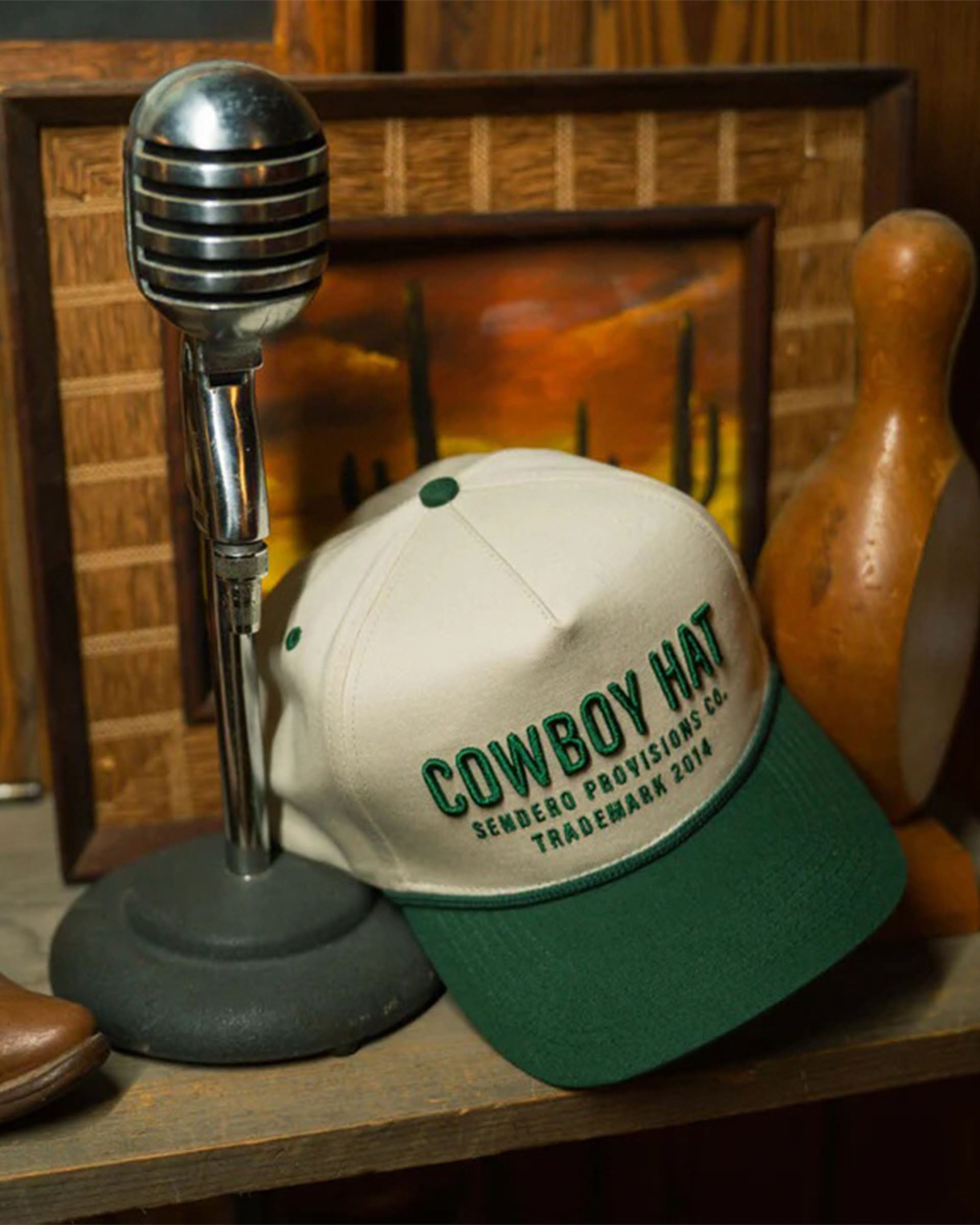 Sendero Provisions Co. Cowboy Hat - Cream/Green