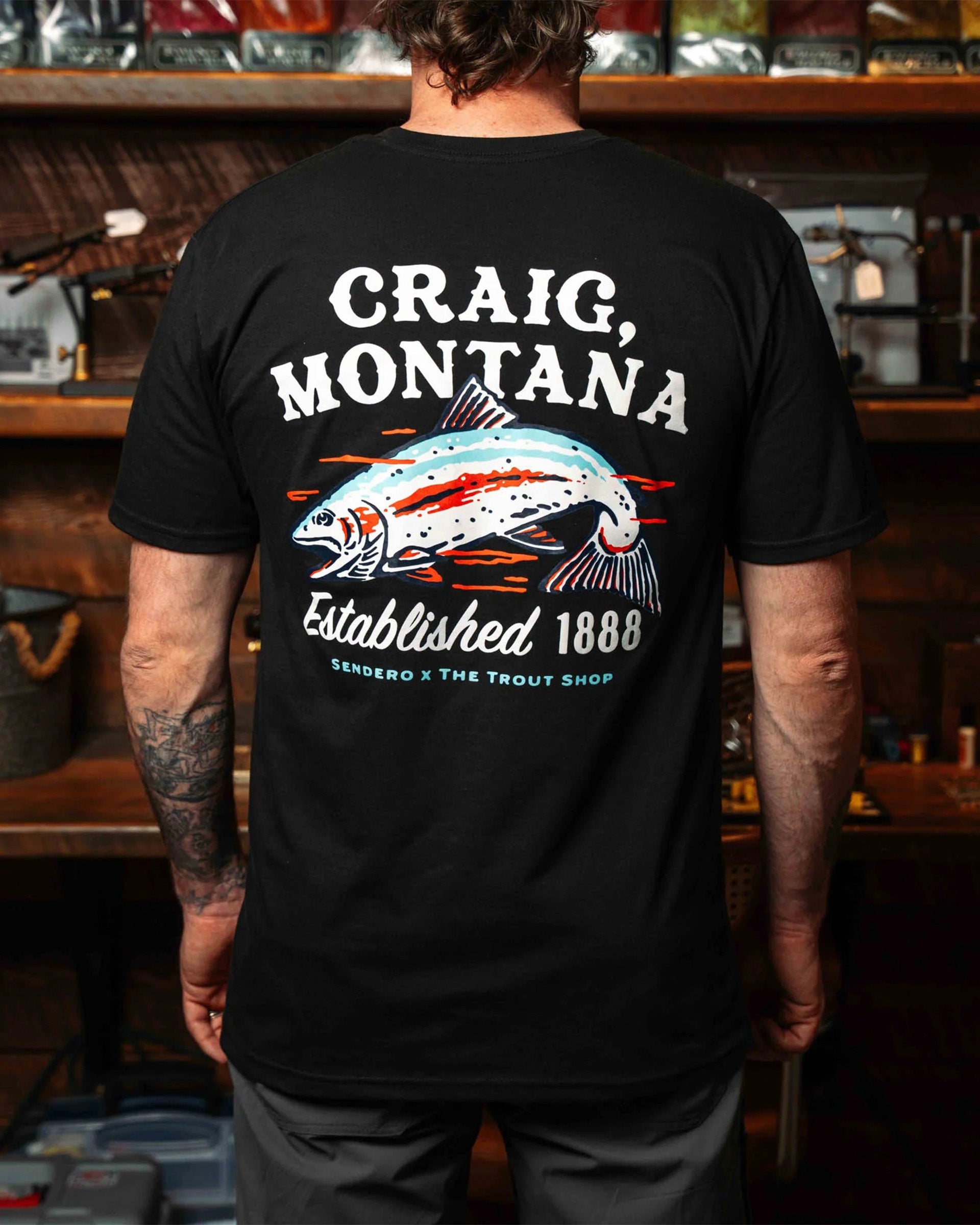Sendero Provisions Co. Craig, Montana Short Sleeve T-Shirt - Black
