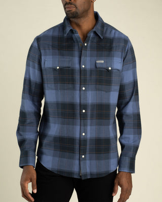 Sendero Provisions Co. Durango Flannel Pearlsnap - Woodrow Plaid Midnight