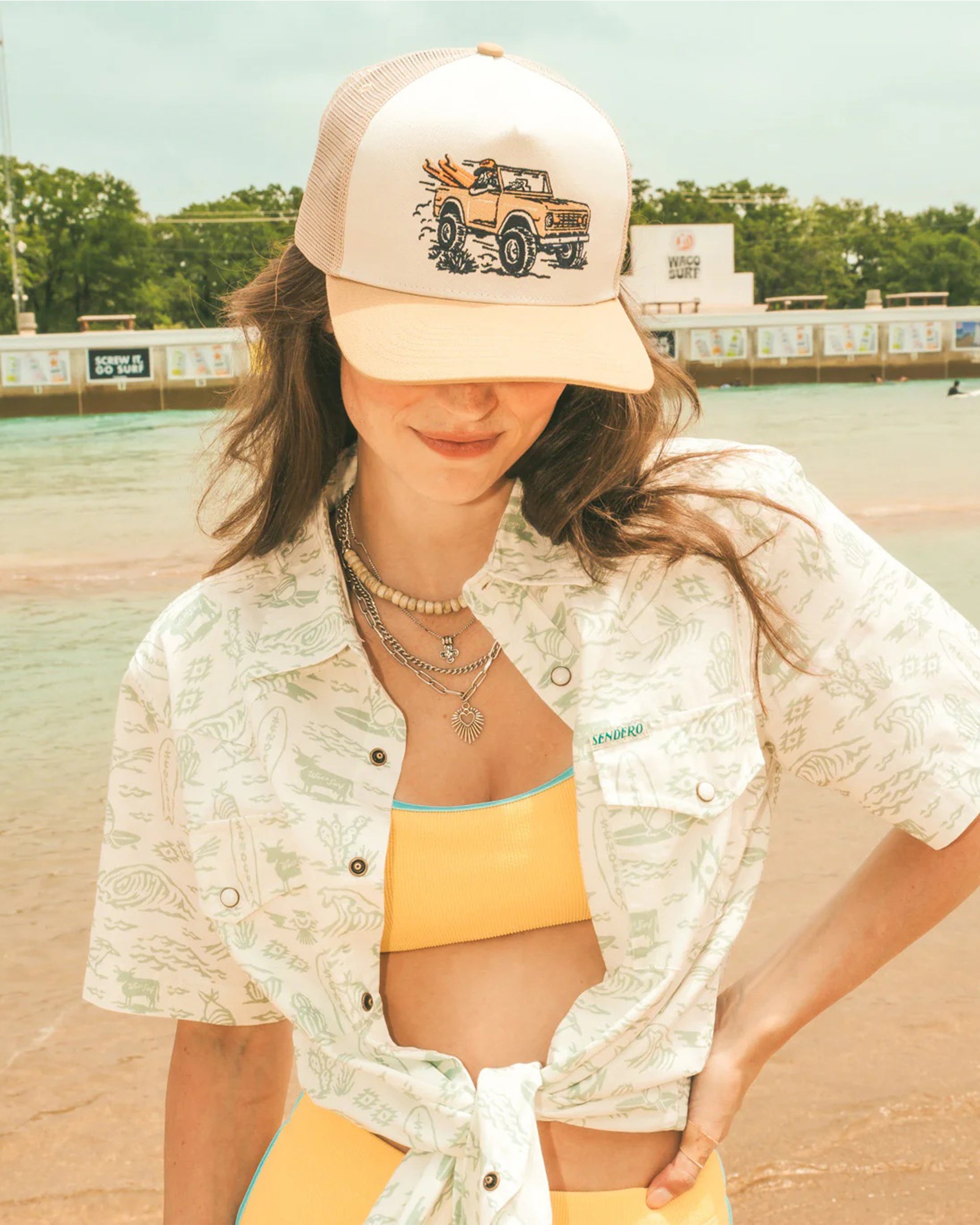 Sendero x Waco Surf Lone Star Road Trip Hat - White