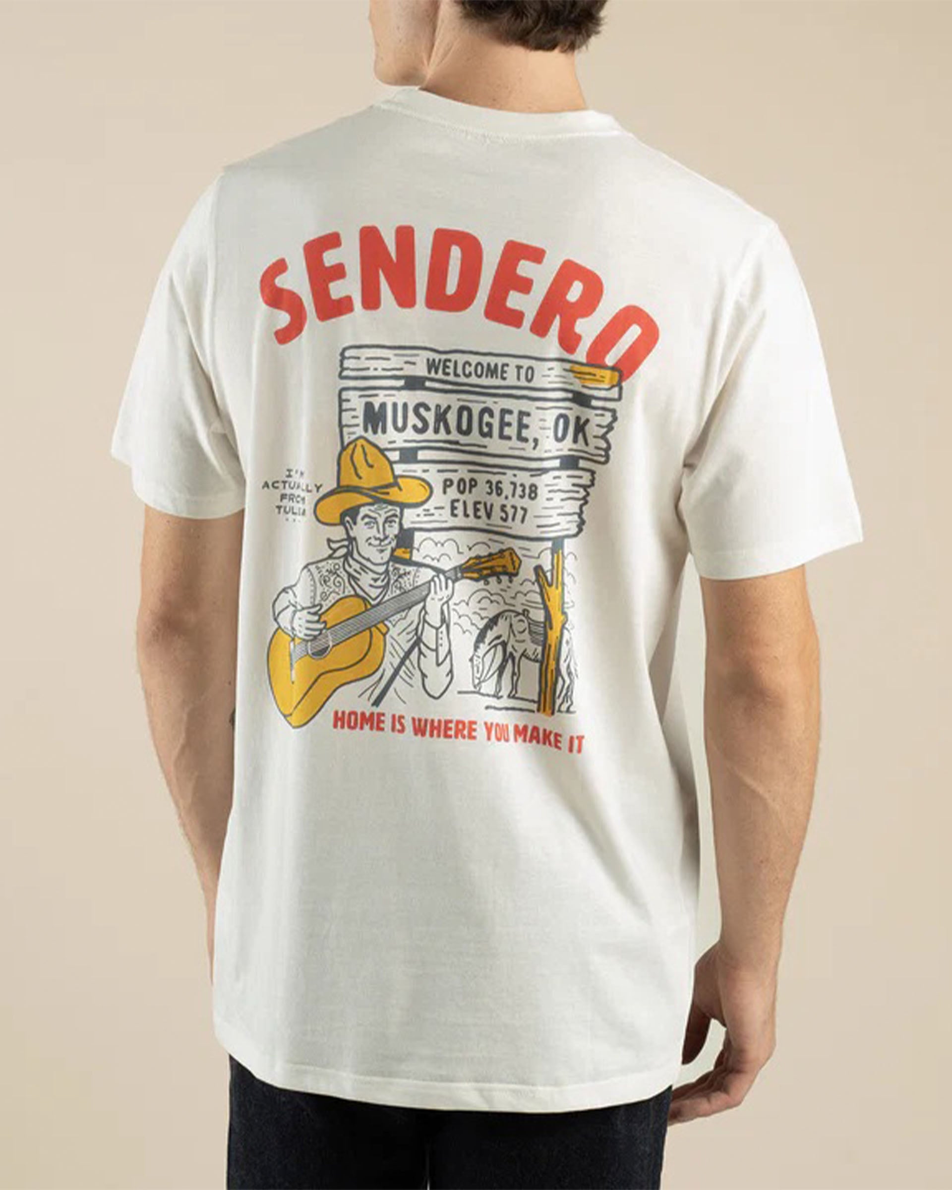 Sendero Provisions Co. Muskogee Okie Short Sleeve T-Shirt - Vintage White
