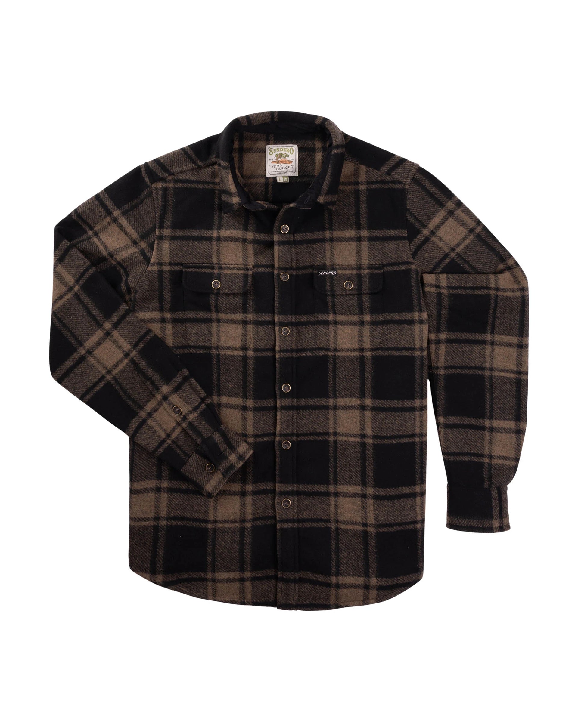 Sendero Provisions Co. Pinedale Flannel - Tan/Black