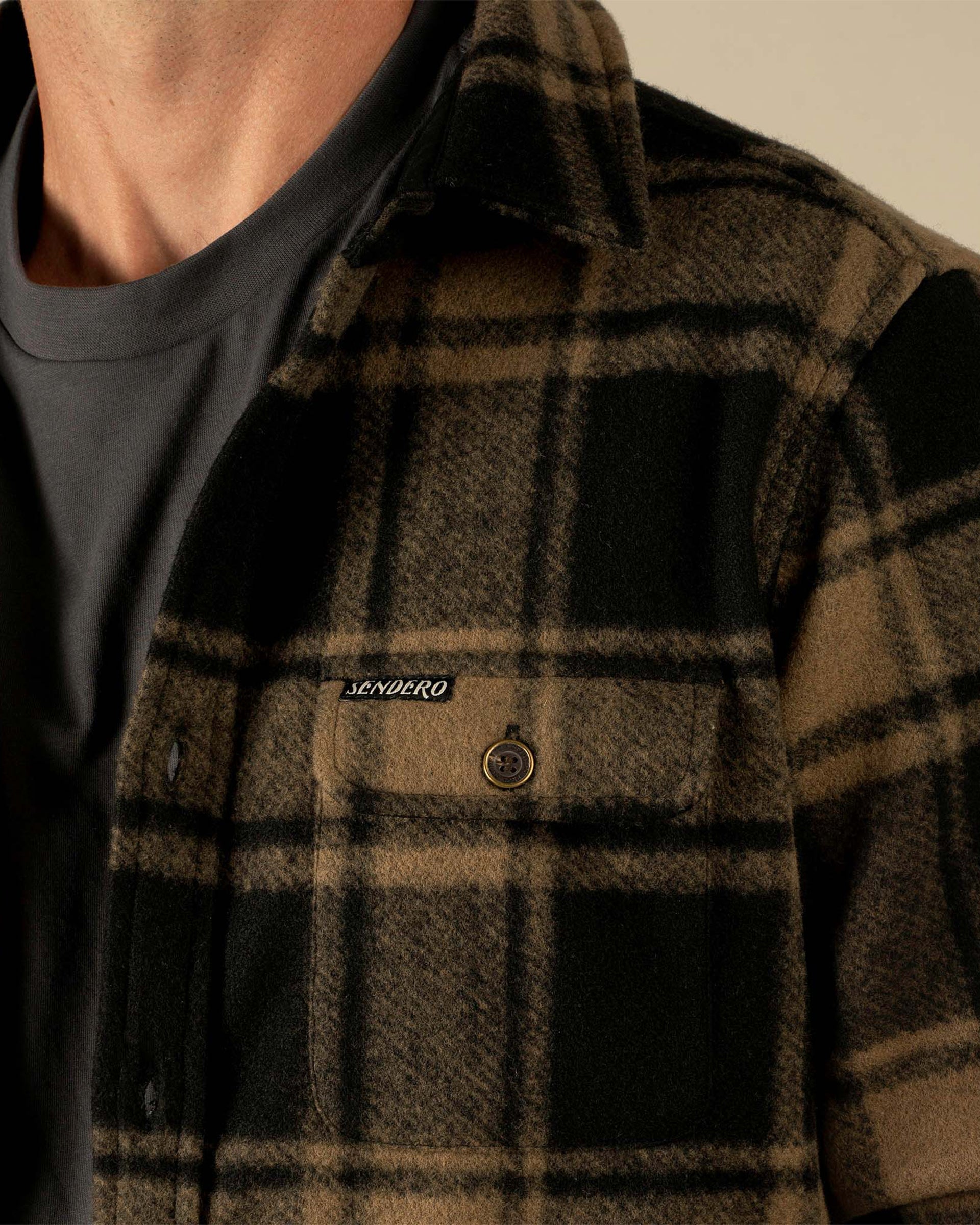 Sendero Provisions Co. Pinedale Flannel - Tan/Black