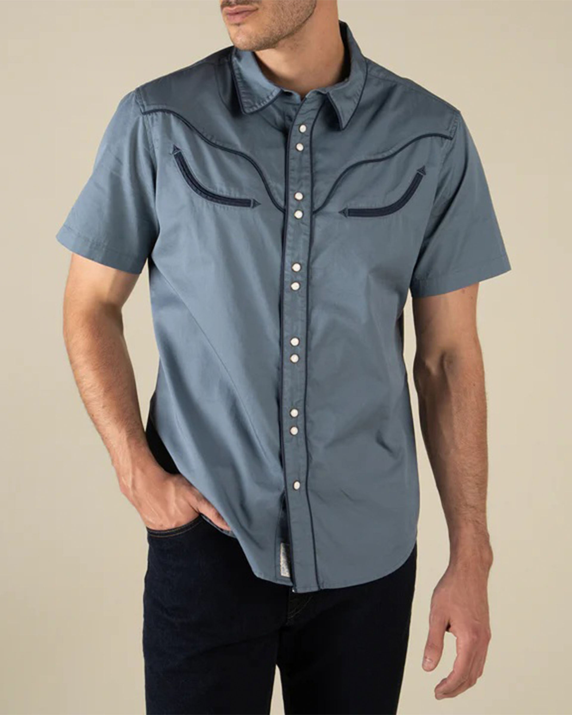 Sendero Provisions Co. The Prescott Western Shirt - Faded Navy