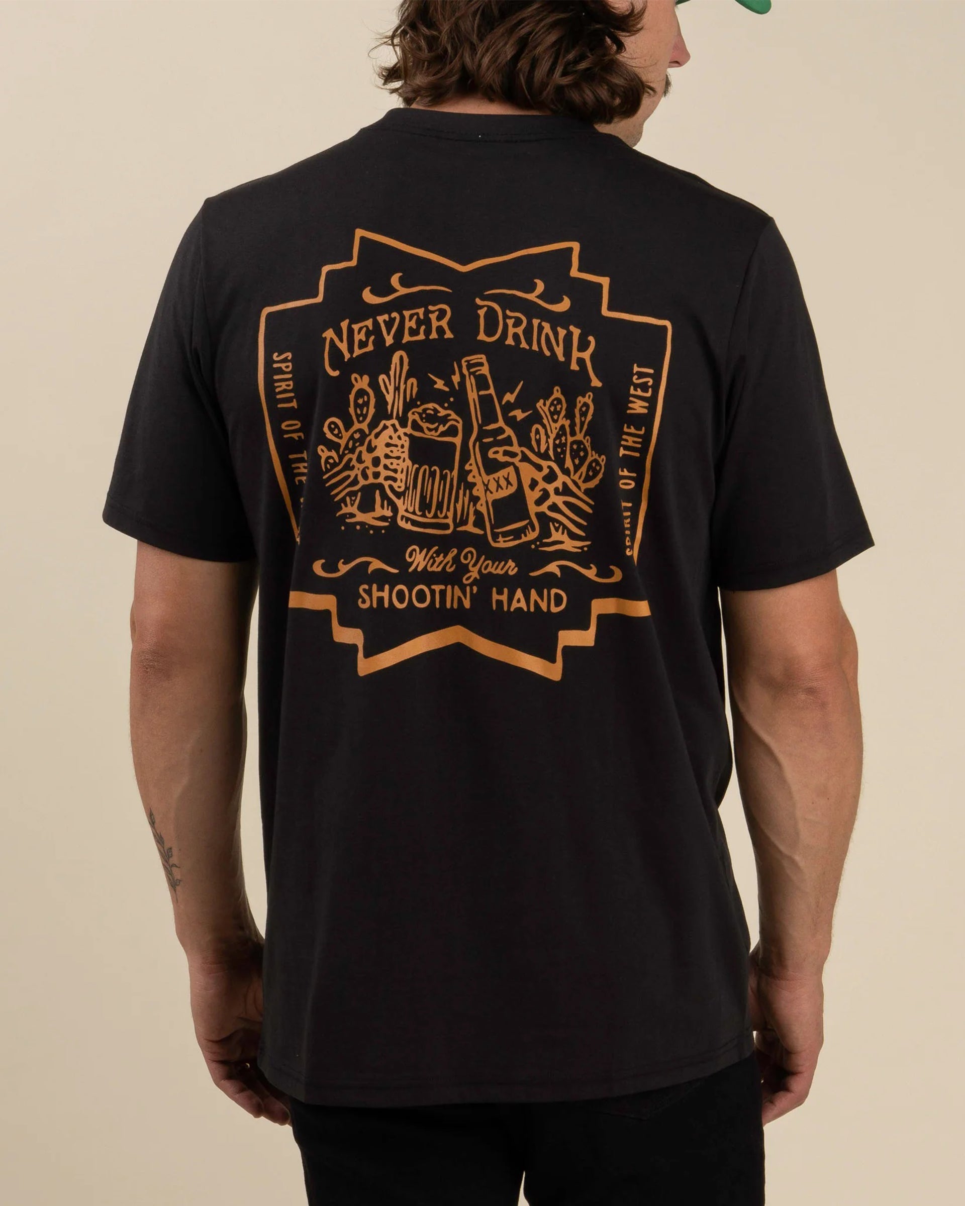 Sendero Provisions Co. Shootin' Hand Short Sleeve T-Shirt - ¡Salud! Edition - Black