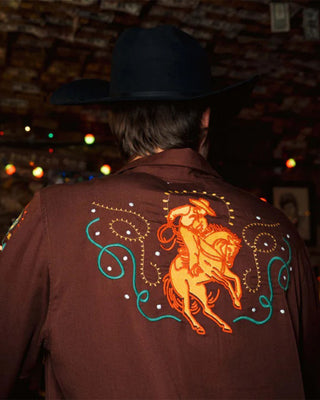 Sendero Provisions Co. Show Pony Embroidered Western Pearl Snap Long Sleeve Shirt - Electric Brown