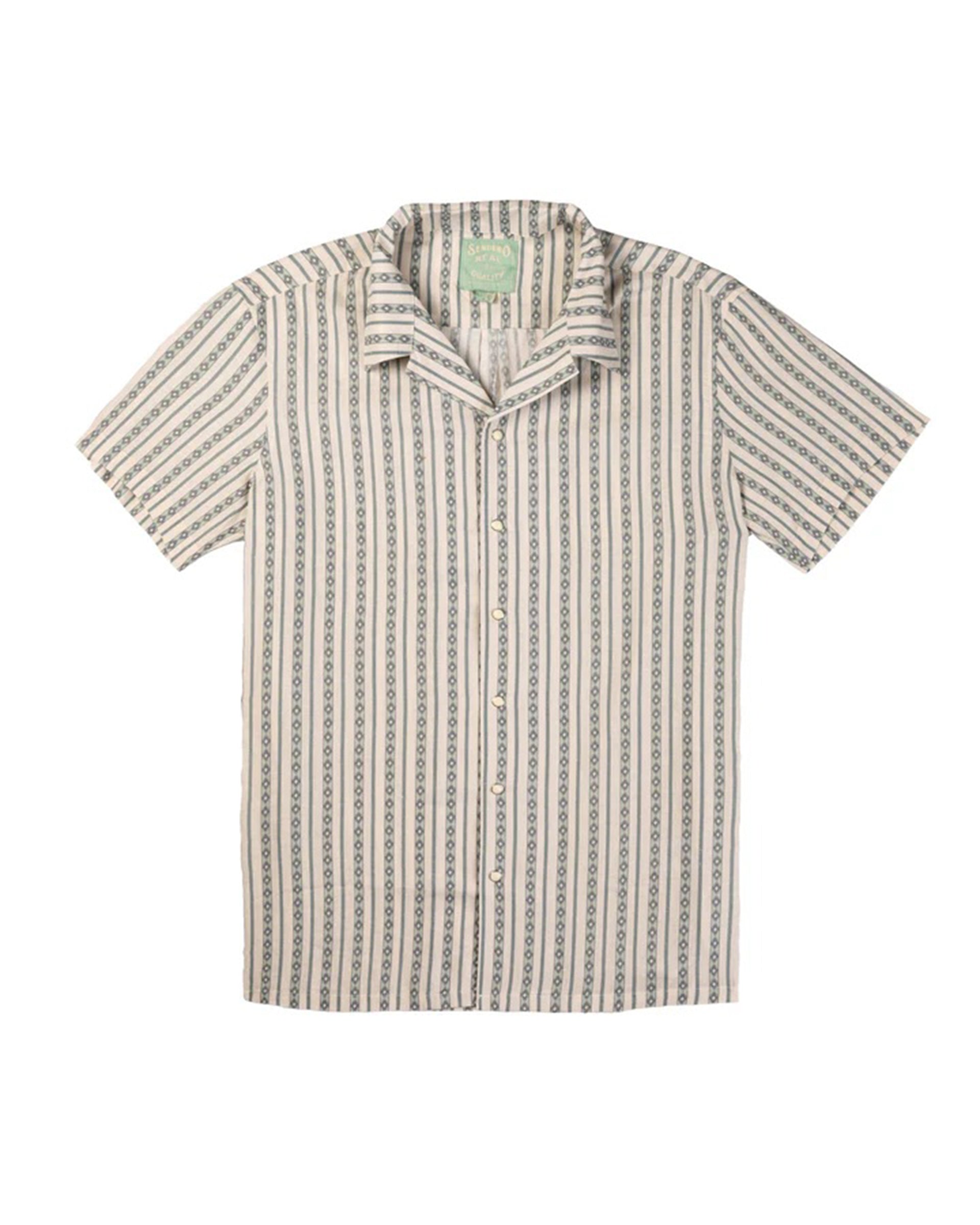 Sendero Provisions Co. The Padre Short Sleeve Shirt - Serape Stripe Teal
