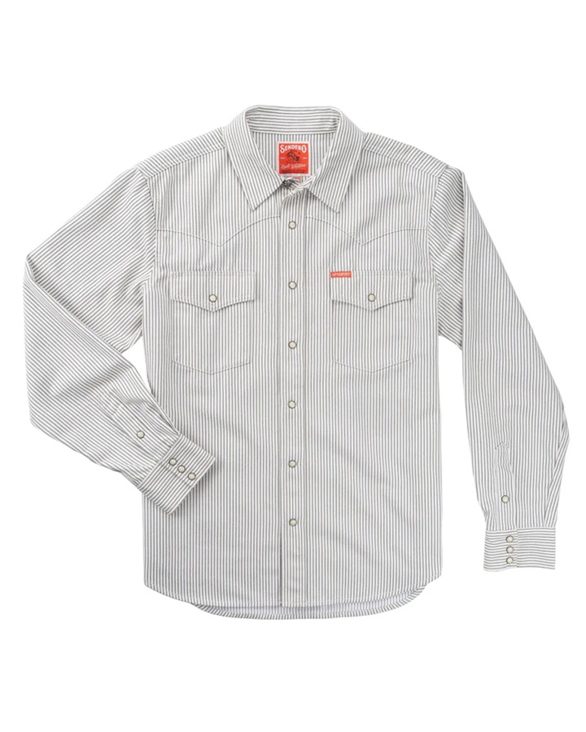 Sendero Provisions Co. The Wyatt Pearl Snap Long Sleeve Denim Shirt - Grey Hickory