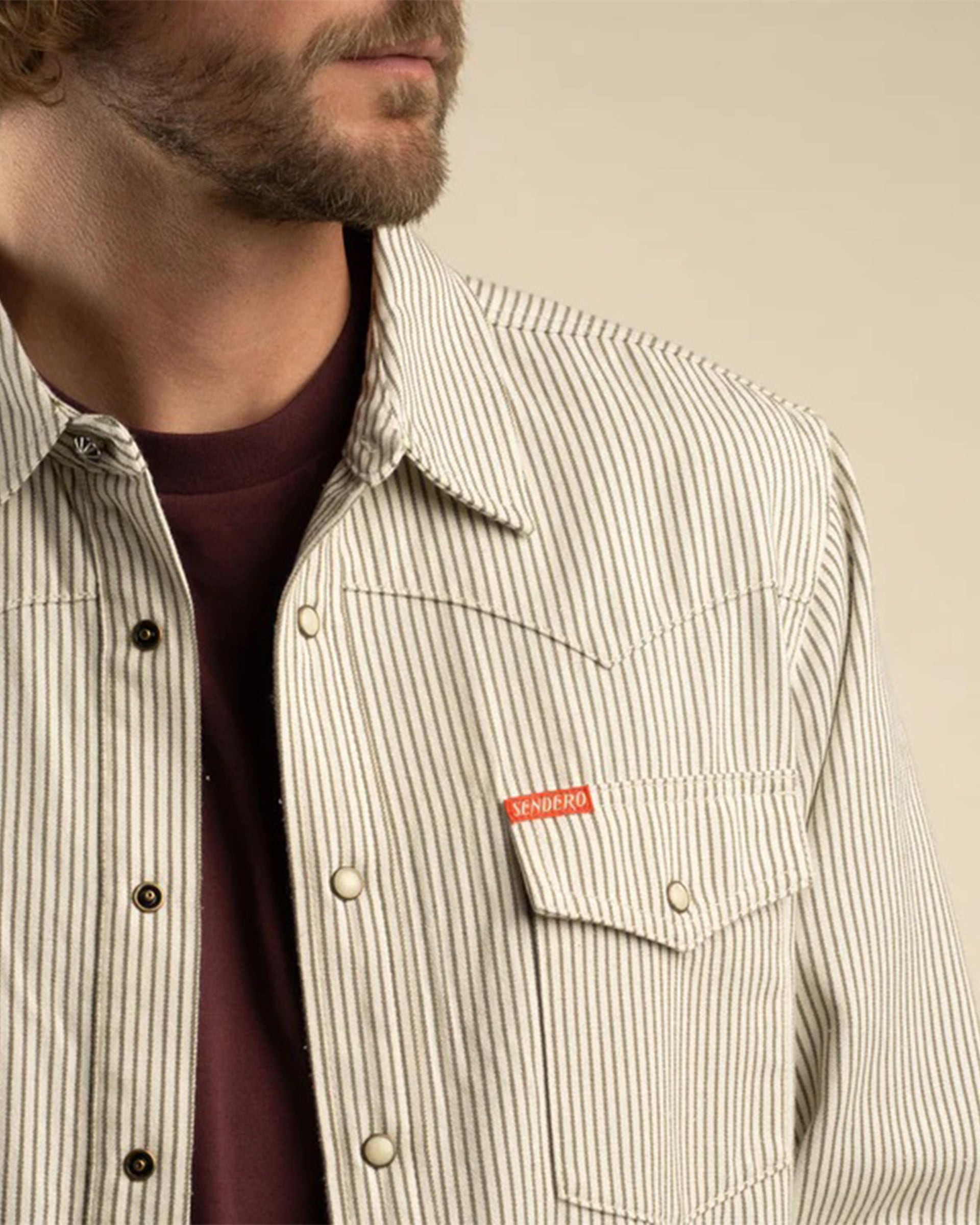 Sendero Provisions Co. The Wyatt Pearl Snap Long Sleeve Denim Shirt - Grey Hickory