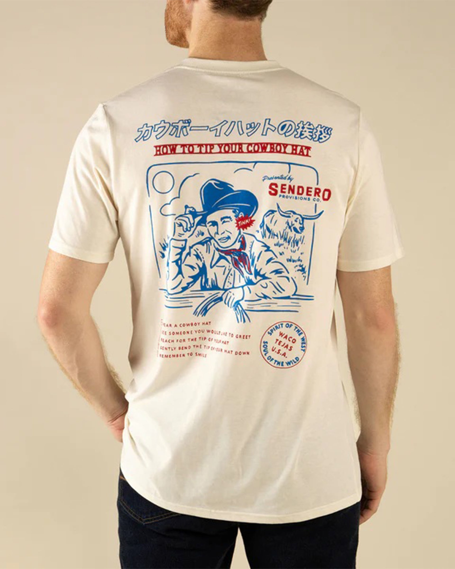 Sendero Provisions Co. Tip Your Hat Short Sleeve T-Shirt - Vintage White