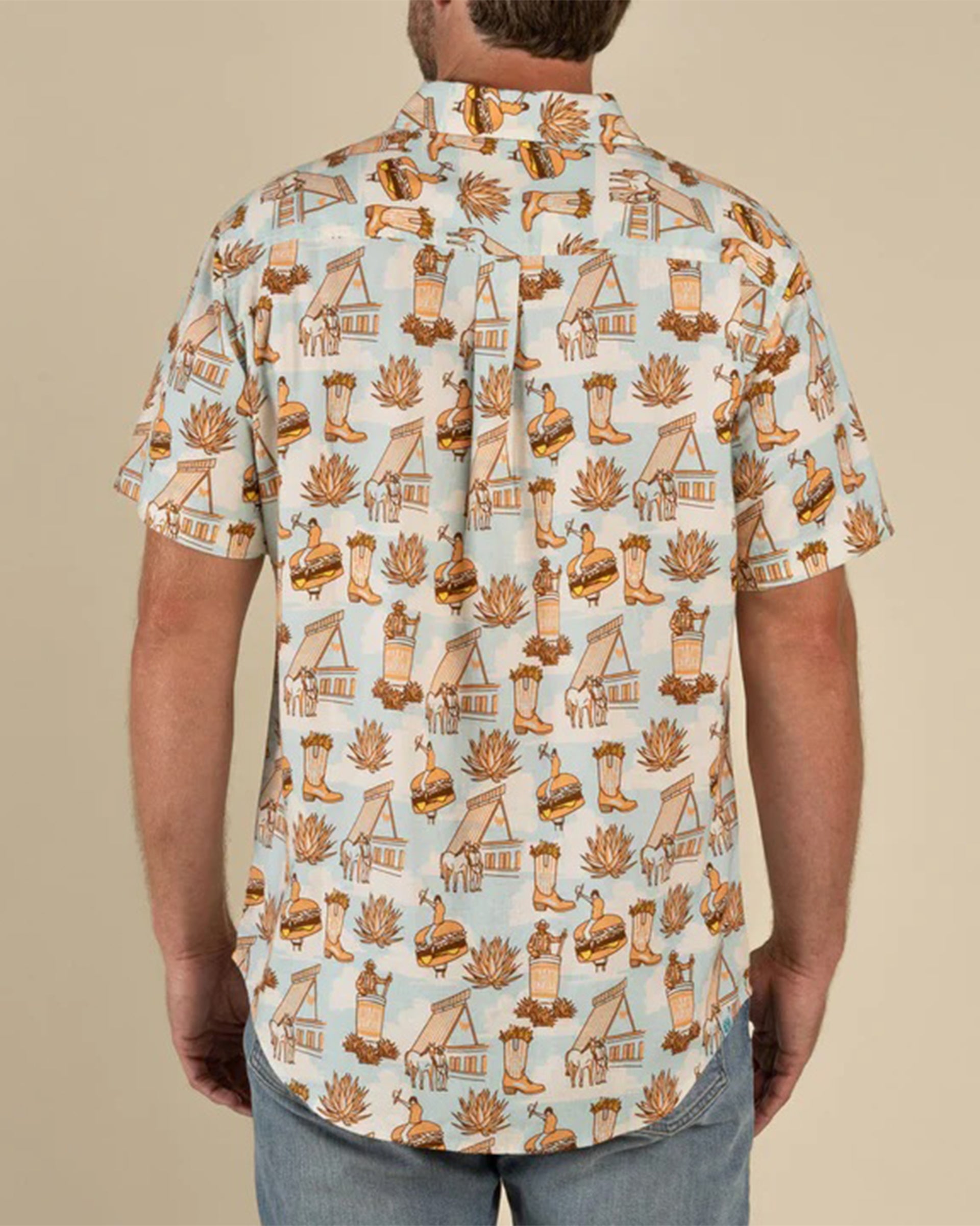 Sendero Provisions Co. Whataburger x Sendero City Slicker Short Sleeve Shirt - Cowboy Drive Thru Print