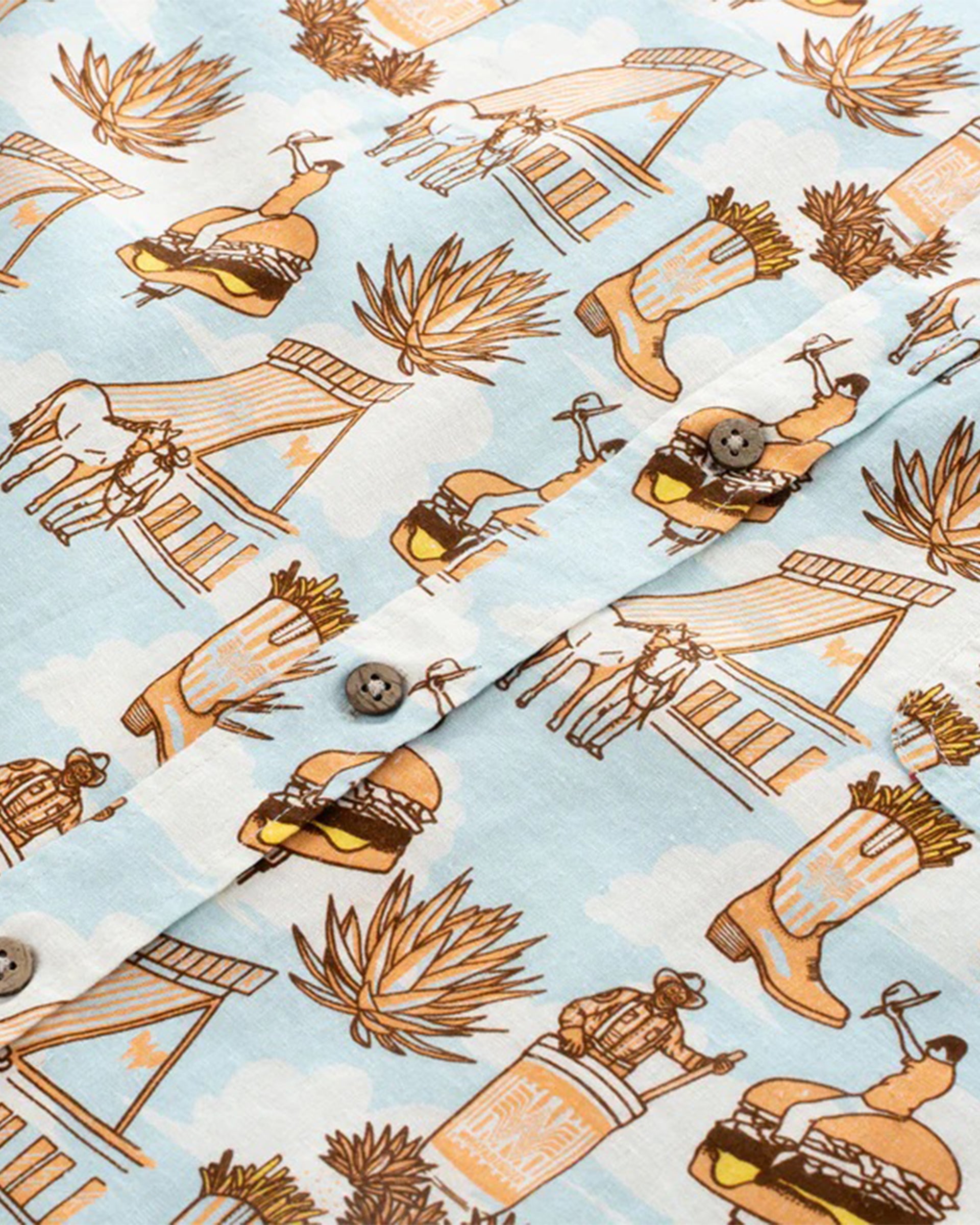 Sendero Provisions Co. Whataburger x Sendero City Slicker Short Sleeve Shirt - Cowboy Drive Thru Print