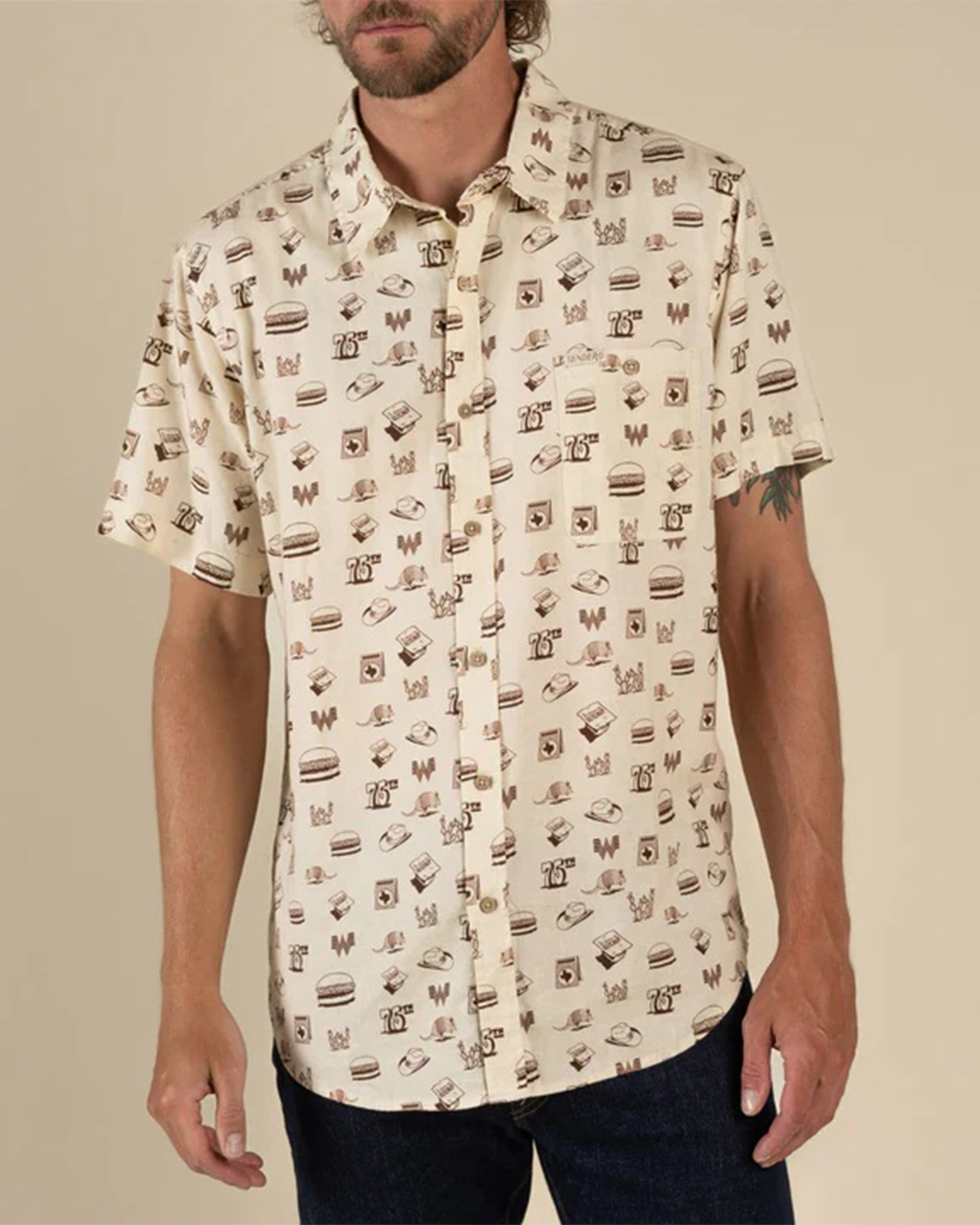 Sendero Provisions Co. Whataburger x Sendero City Slicker Short Sleeve Shirt - Hamburguesa Print