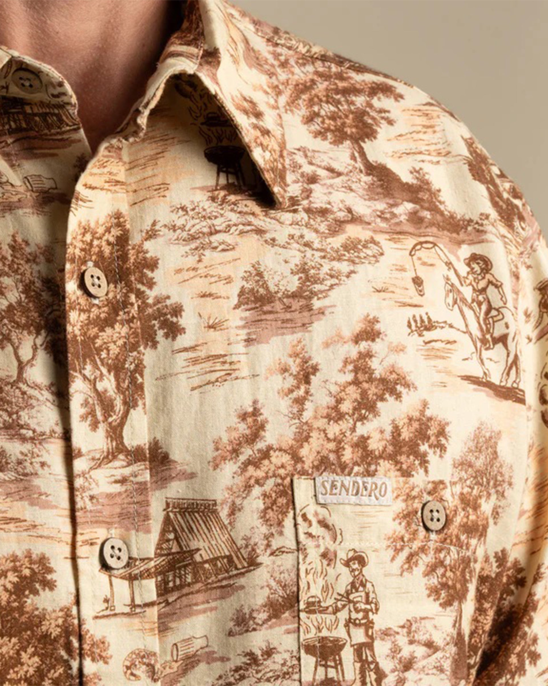 Sendero Provisions Co. Whataburger x Sendero City Slicker Short Sleeve Shirt  - Whataburger Toile