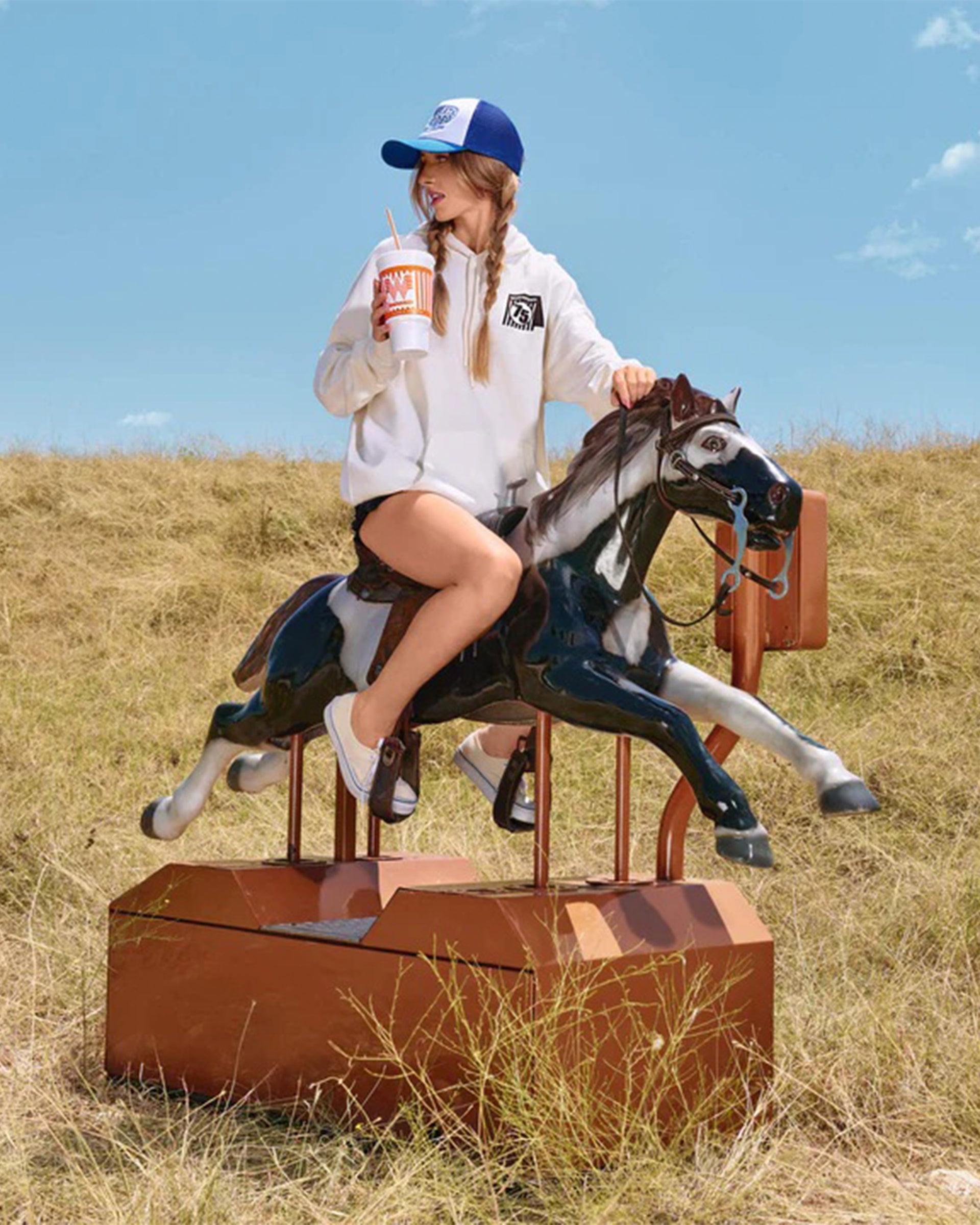 Sendero Provisions Co. Whataburger x Sendero Whatarodeo Hoodie - Vintage White