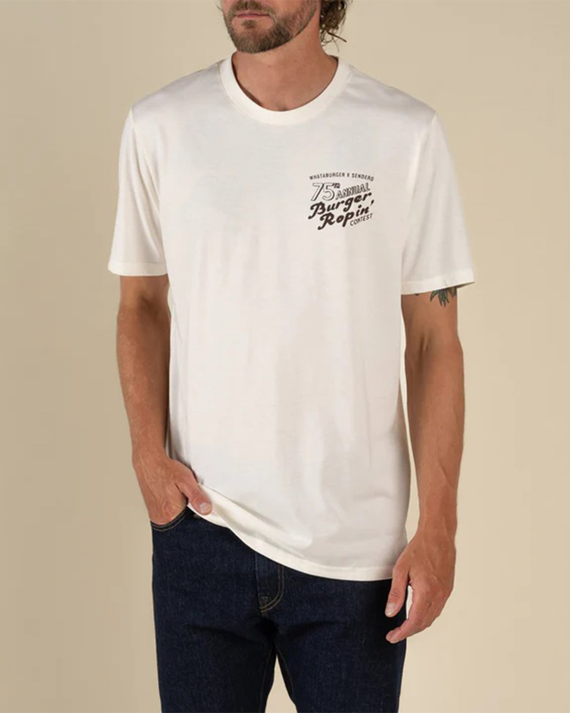 Sendero Provisions Co. Whataburger x Sendero WhataRopin' Short Sleeve T-Shirt - Vintage White